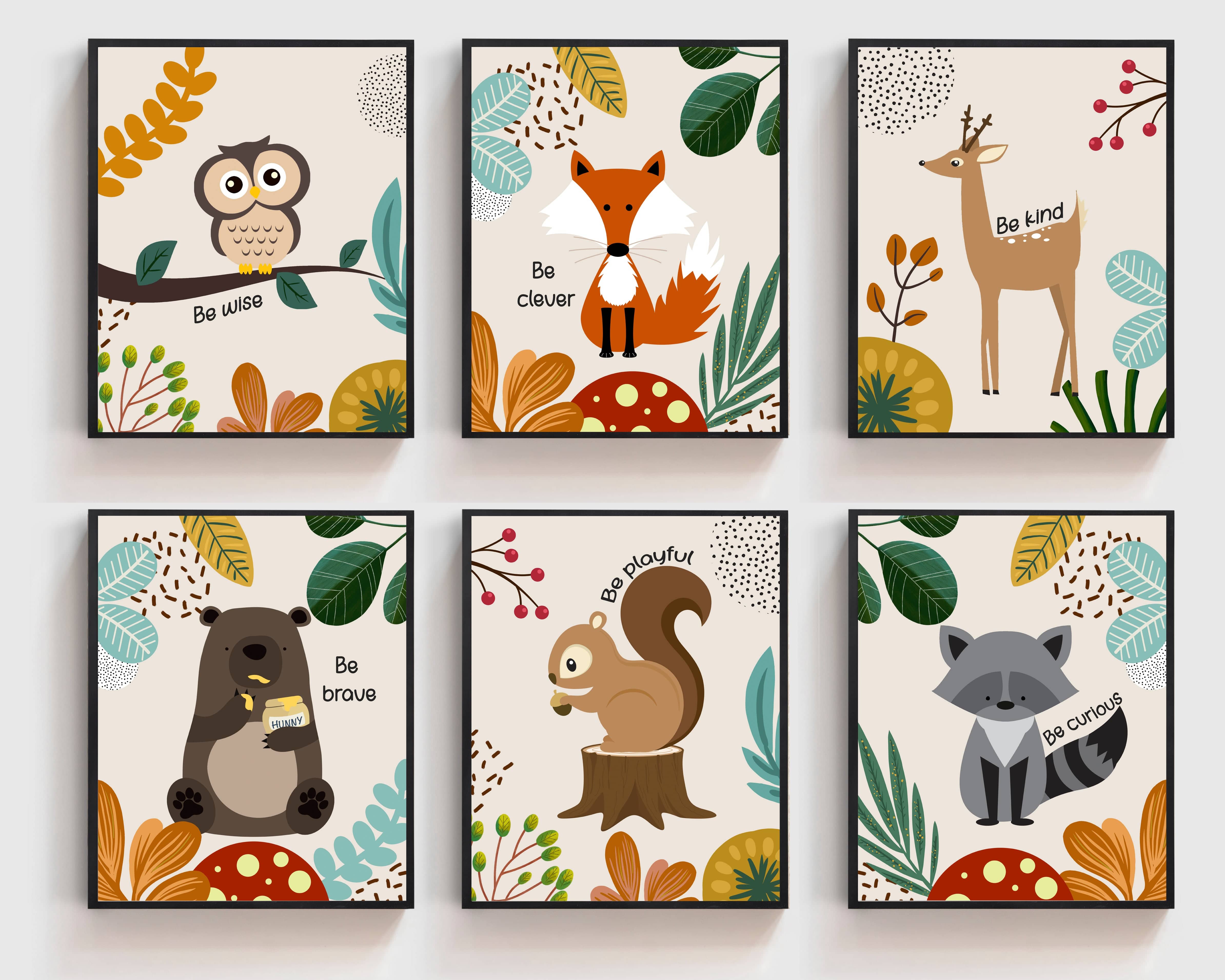 nursery art print baby nursery bedroom decor Boho woodland decor - Woodland nursery decor - Woodland animals - Forest animal prints - Nursery prints - Woodland prints - Woodland art