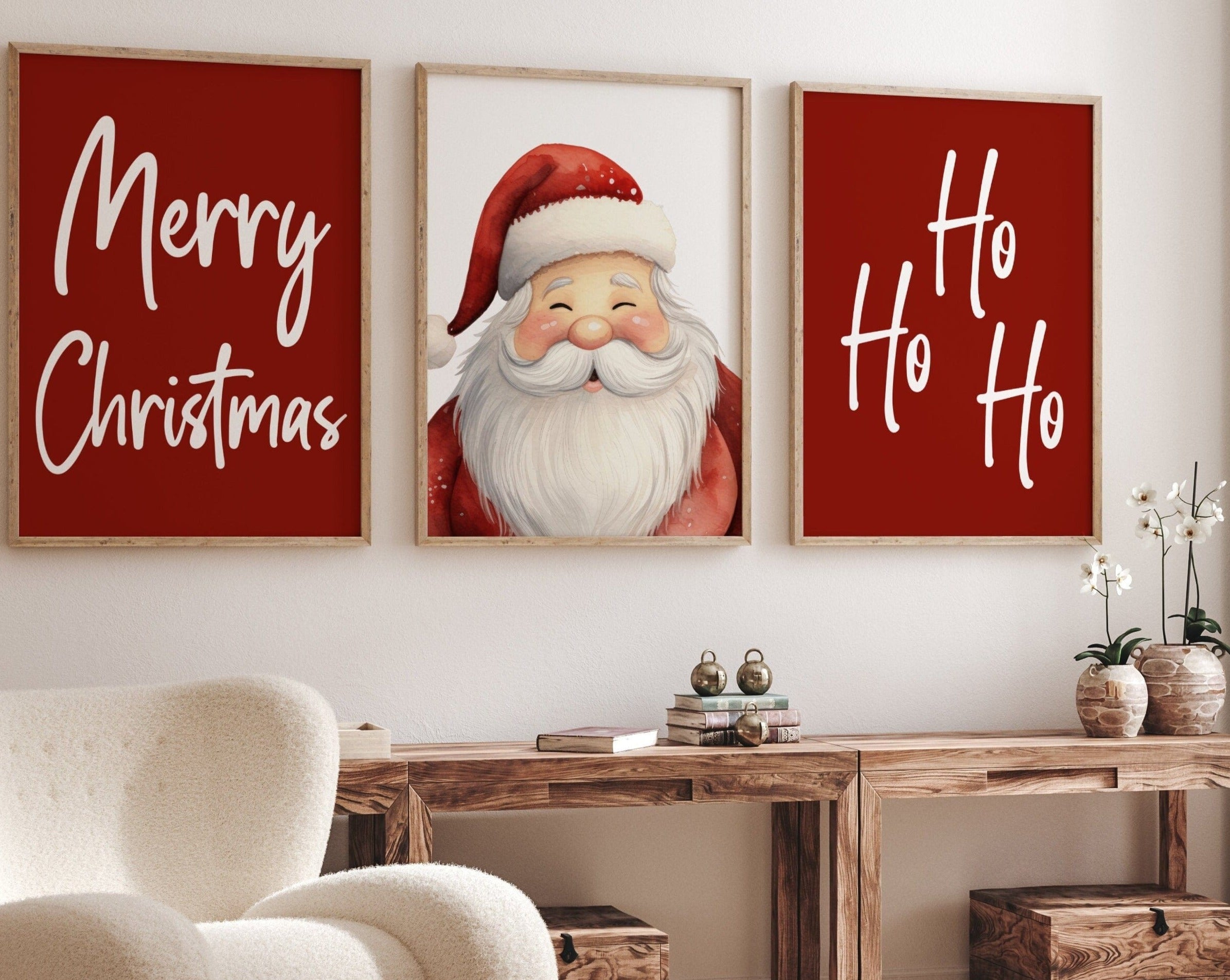 nursery art print baby nursery bedroom decor Gallery Set of 3 Christmas Santa Claus Digital Prints | Xmas Printable Home Decor | Christmas decorations | Christmas Wall Art | H2962