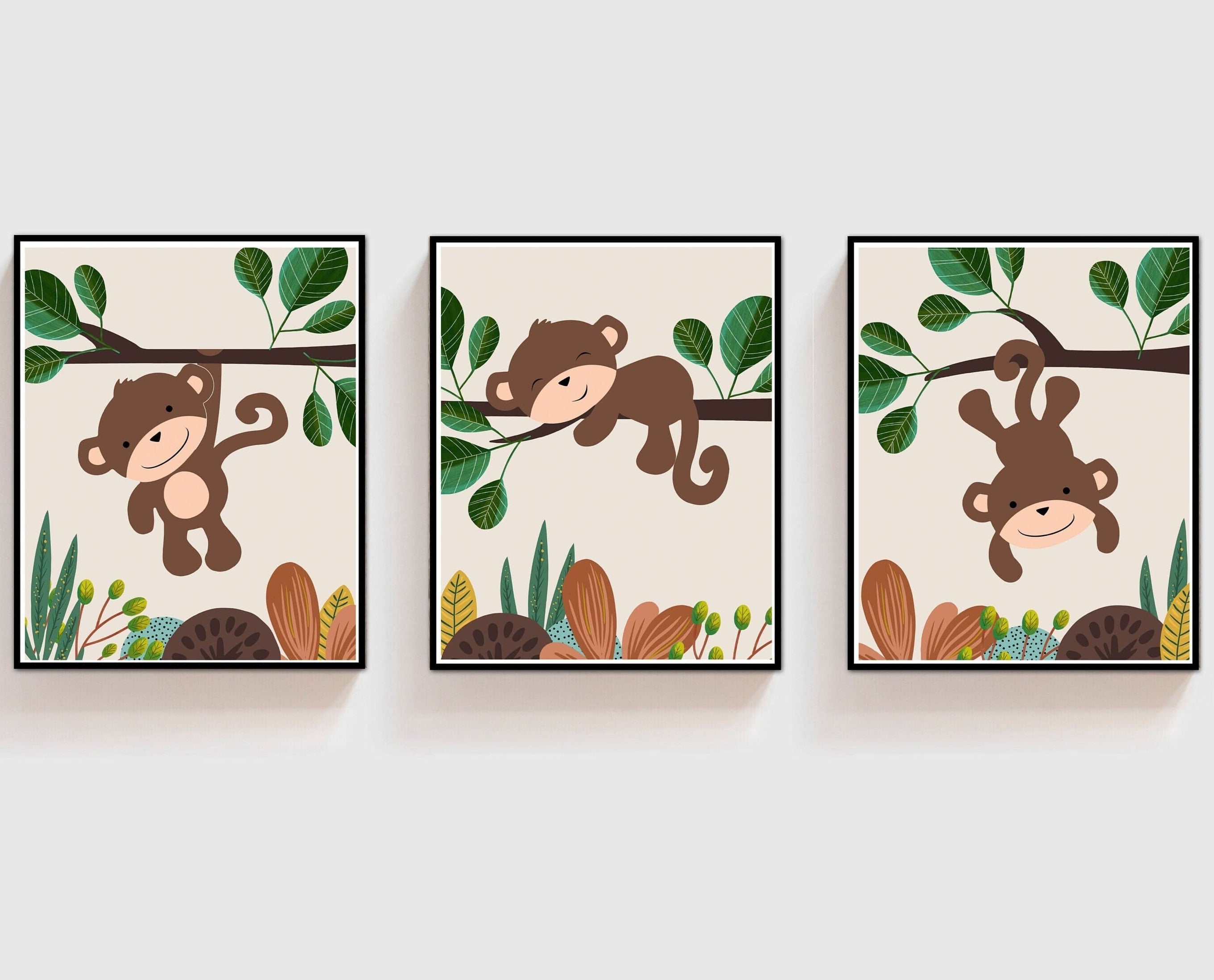 nursery art print baby nursery bedroom decor Monkey nursery decor - Boho nursery decor - Baby boy nursery - Boho nursery prints - Monkey nursery art - Safari nursery print - Safari
