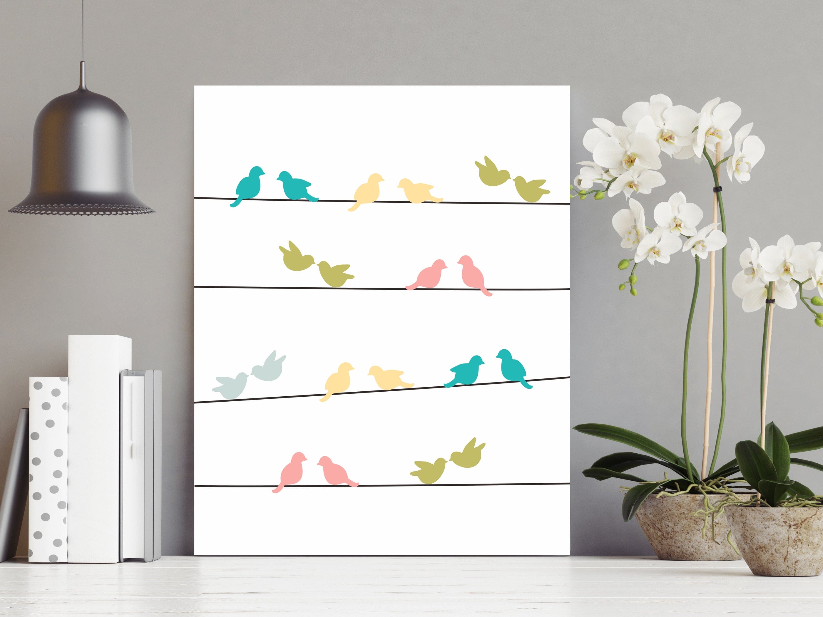 nursery art print baby nursery bedroom decor Bird wall art prints - bird art print - bird on a wire wall art - Girls room art print - Girl nursery wall art - Cute bird printable -H1749