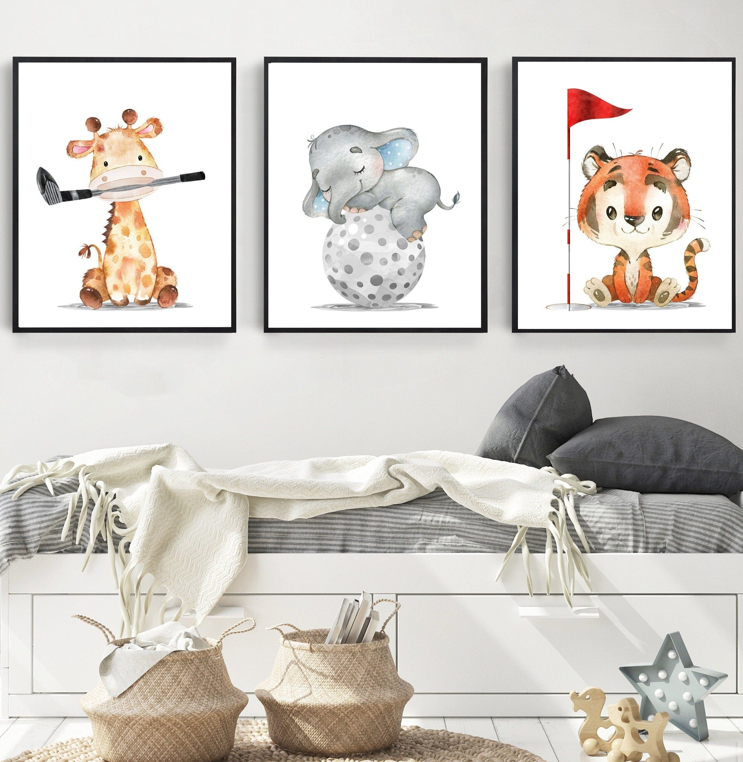 nursery art print baby nursery bedroom decor Nursery Golf decor - Animal sports nursery - Golf nursery print - Nursery sports decor - Sport nursery decor - Baby boy nursery - Boys room