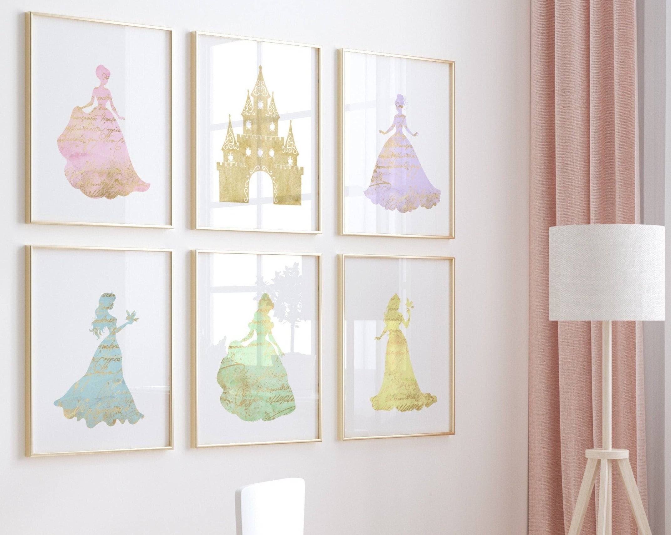 nursery art print baby nursery bedroom decor Princess nursery decor - Pastel nursery decor - Princess wall art - Princess bedroom decor -princess playroom decor - princess gift