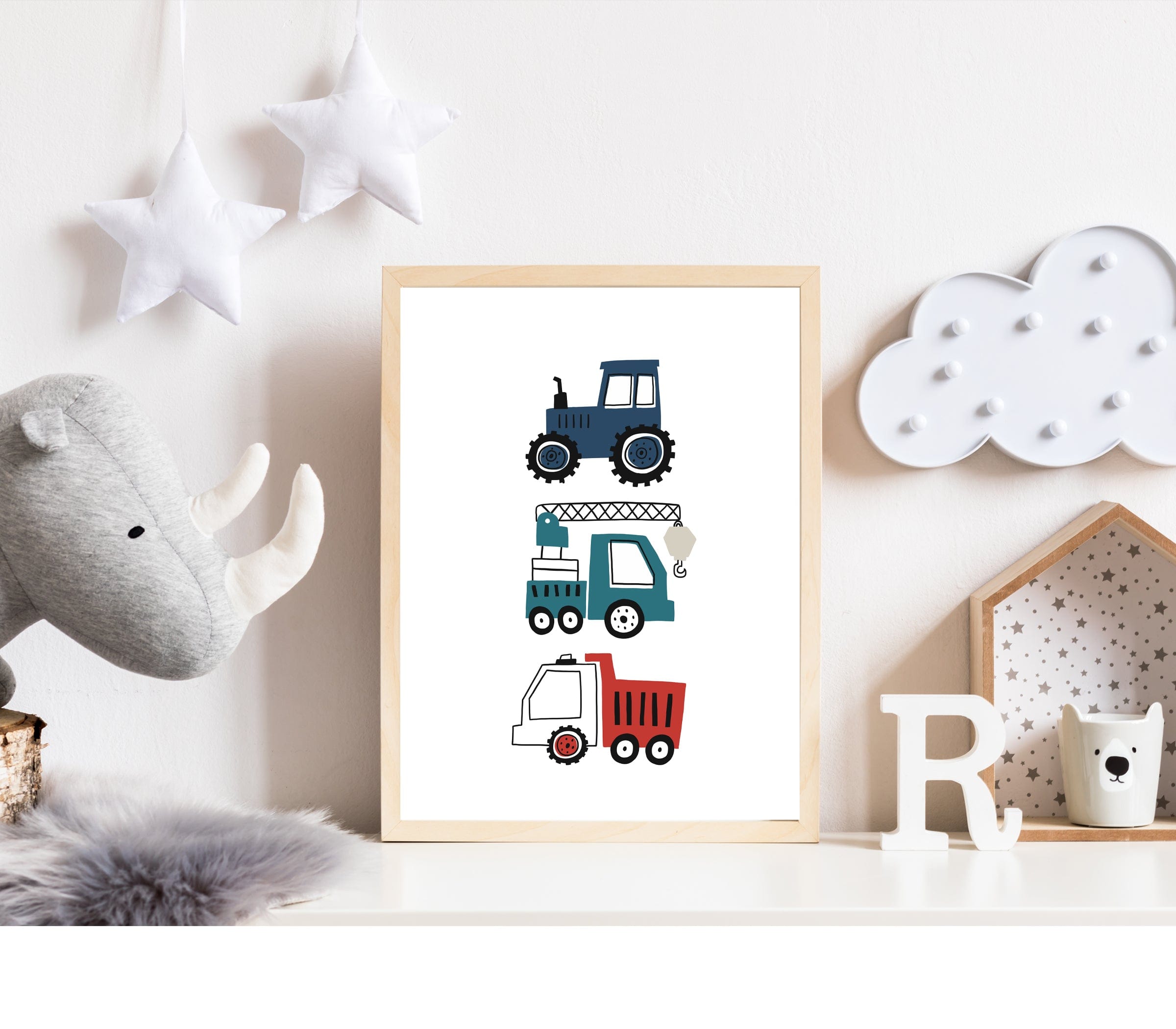 nursery art print baby nursery bedroom decor Truck print - Construction nursery decor - Construction truck prints - Boys room wall art - Truck wall art - Baby boy nursery art - H2519