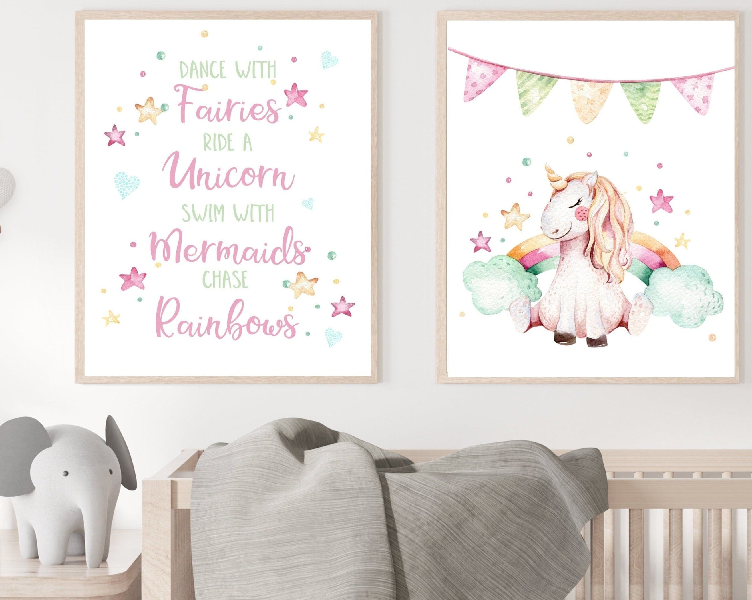 nursery art print baby nursery bedroom decor Unicorn art print - Girls room wall decor - Unicorn print - Unicorn wall art - Pink Unicorn print - Nursery decor - Baby girl art - H1742