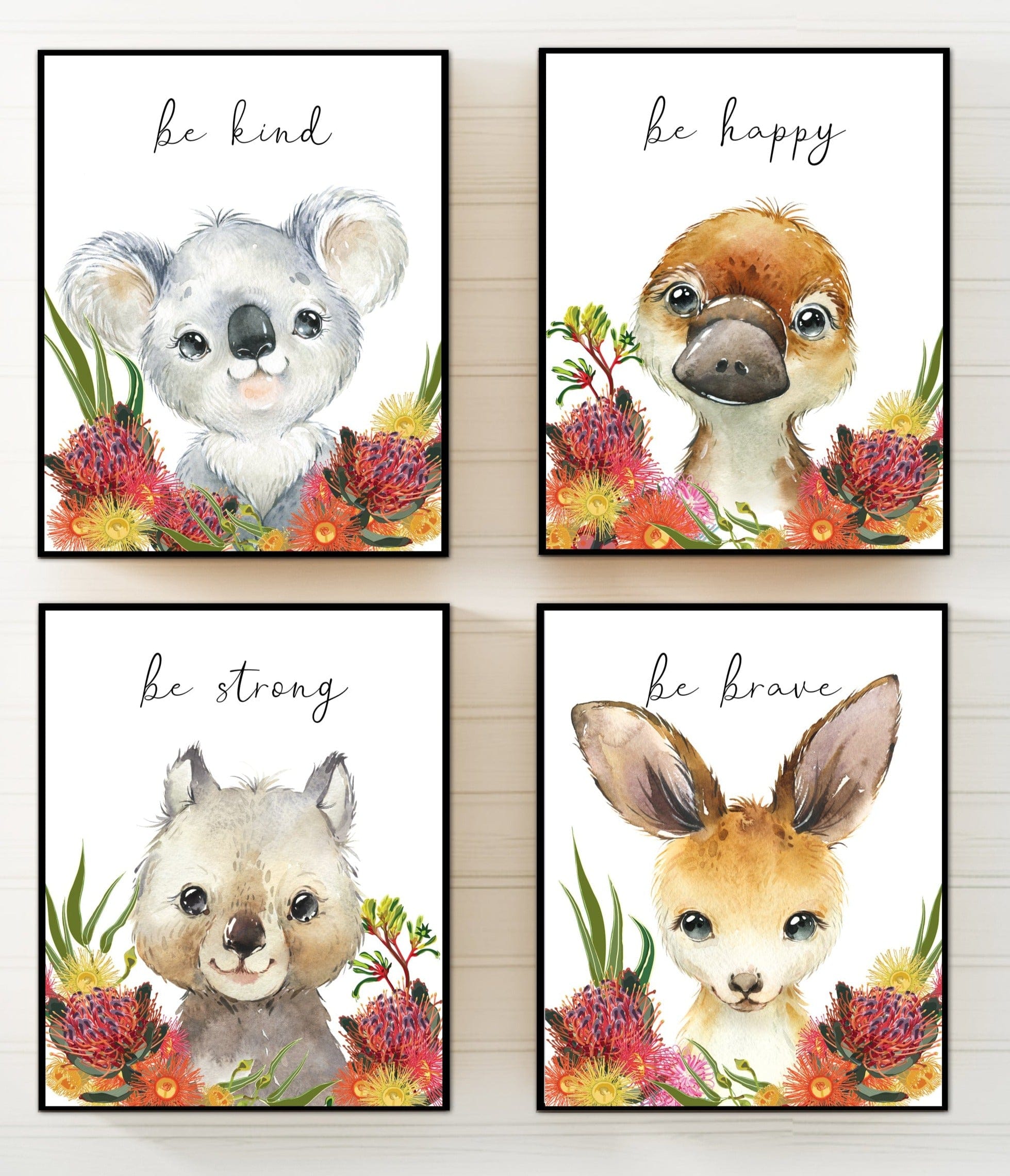 nursery art print baby nursery bedroom decor Australian animals nursery - Australian animal print - Australian wall art -  Baby Australian animals - Watercolor Australia - Nursery art