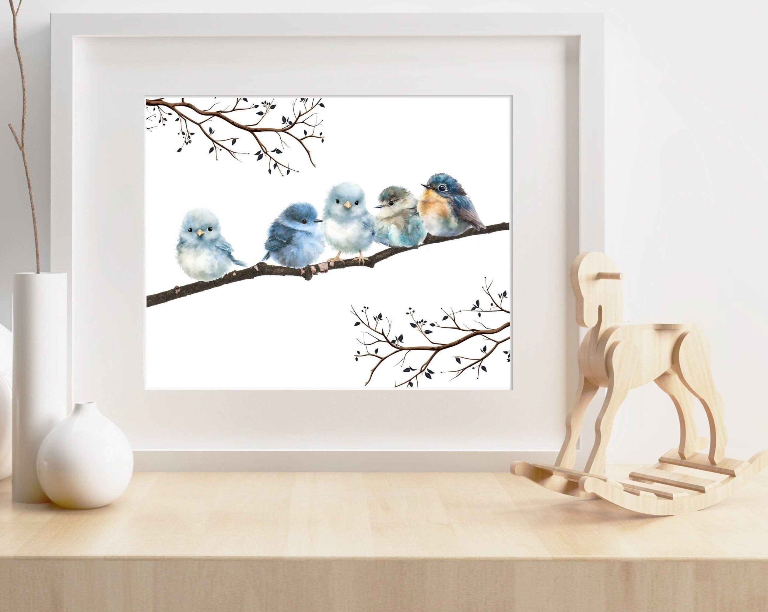 nursery art print baby nursery bedroom decor Watercolour Baby Bird Prints, Australian Bird Art Print, Bird Art Prints Set, Minimalist Birds Paintings, Nursery Decor Prints Set, H2853