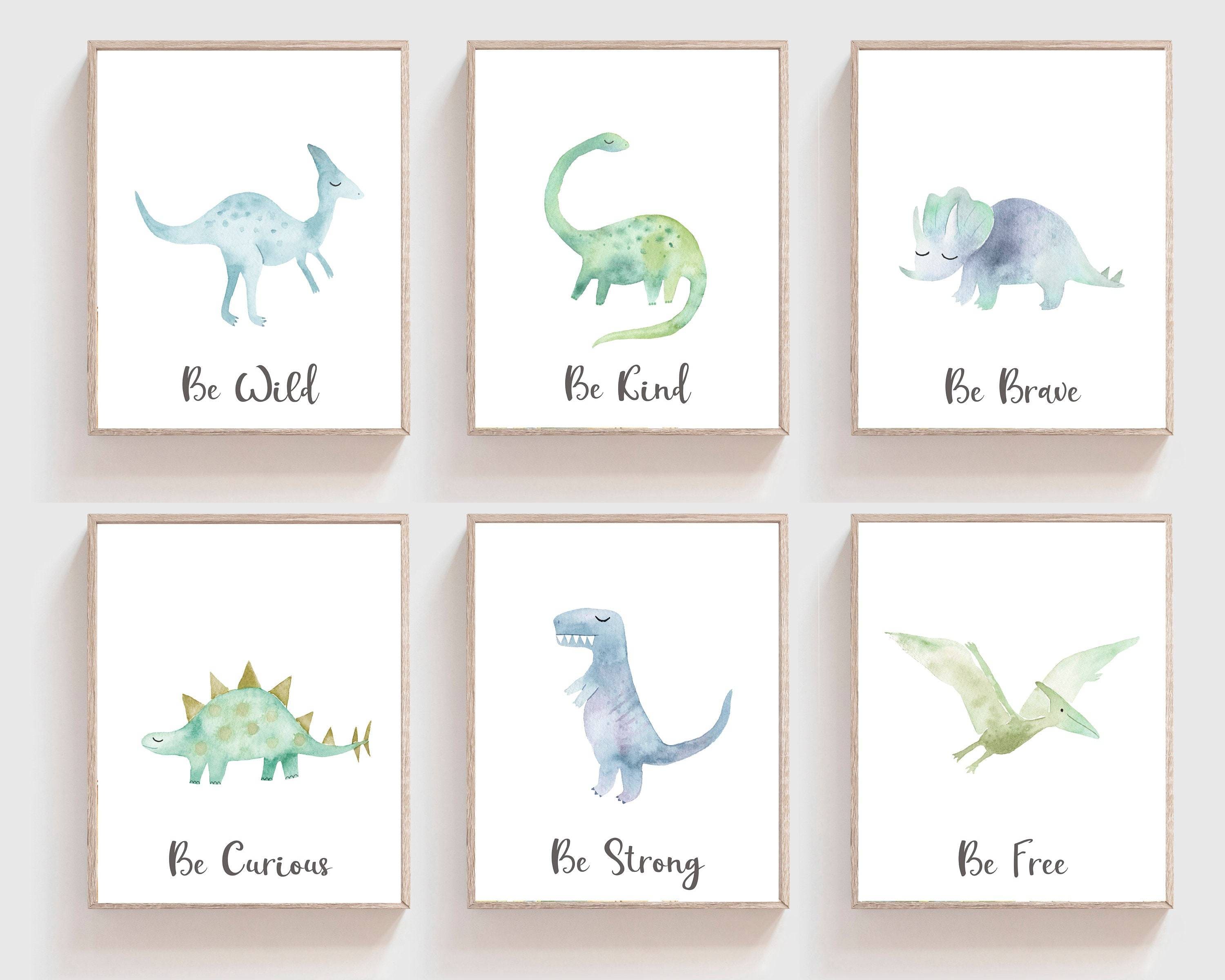 nursery art print baby nursery bedroom decor Baby dinosaur print for nursery - Printable dinosaur wall art - Watercolor dinosaur decor - Baby boy nursery - Dinosaur poster - H2600