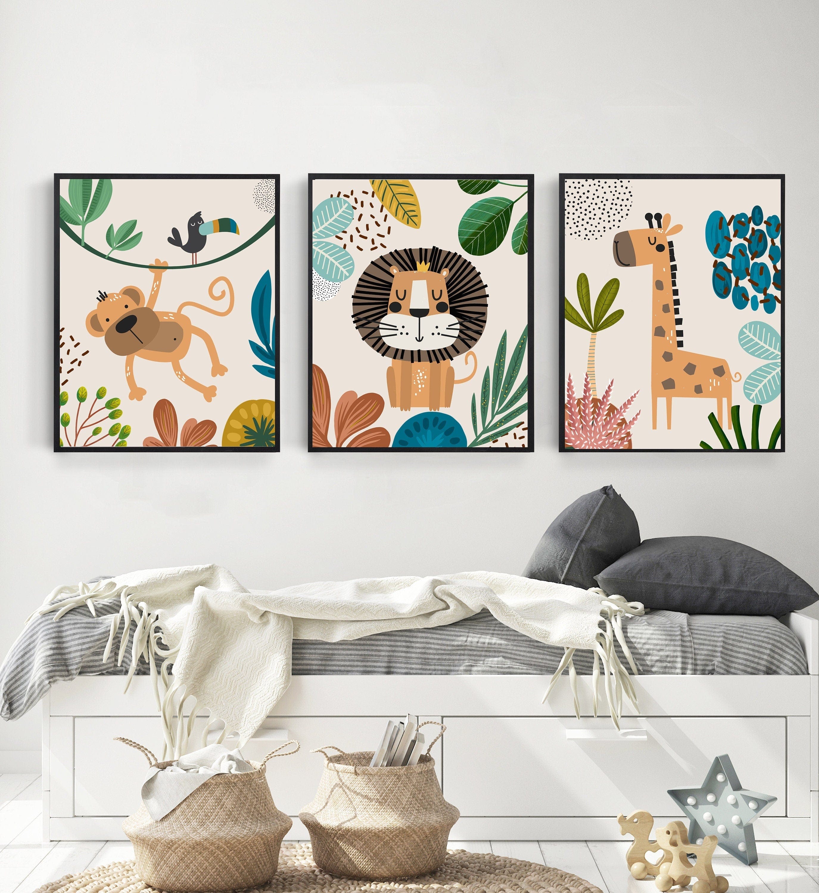 nursery art print baby nursery bedroom decor Boho nursery decor - Baby Boy Nursery - Safari Nursery decor - Nursery prints - Nursery wall prints - Nursery wall art - Baby animal prints