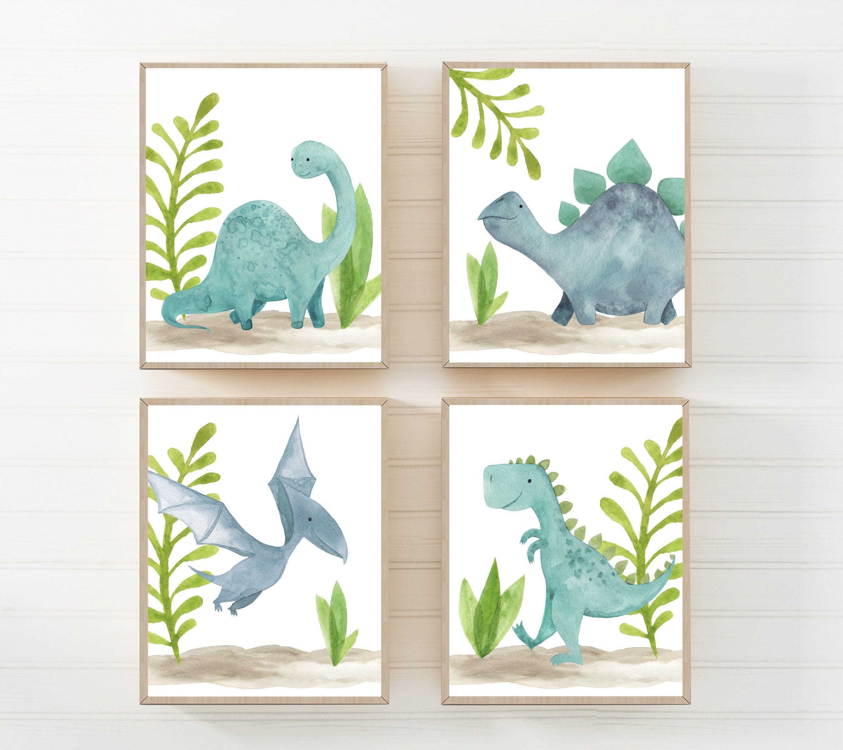 nursery art print baby nursery bedroom decor Boys Dinosaur decor - Nursery Dinosaur print - Toddler boy decor - Printable Dino Nursery - Baby boy Dinosaur - Set of 4 prints - Dino