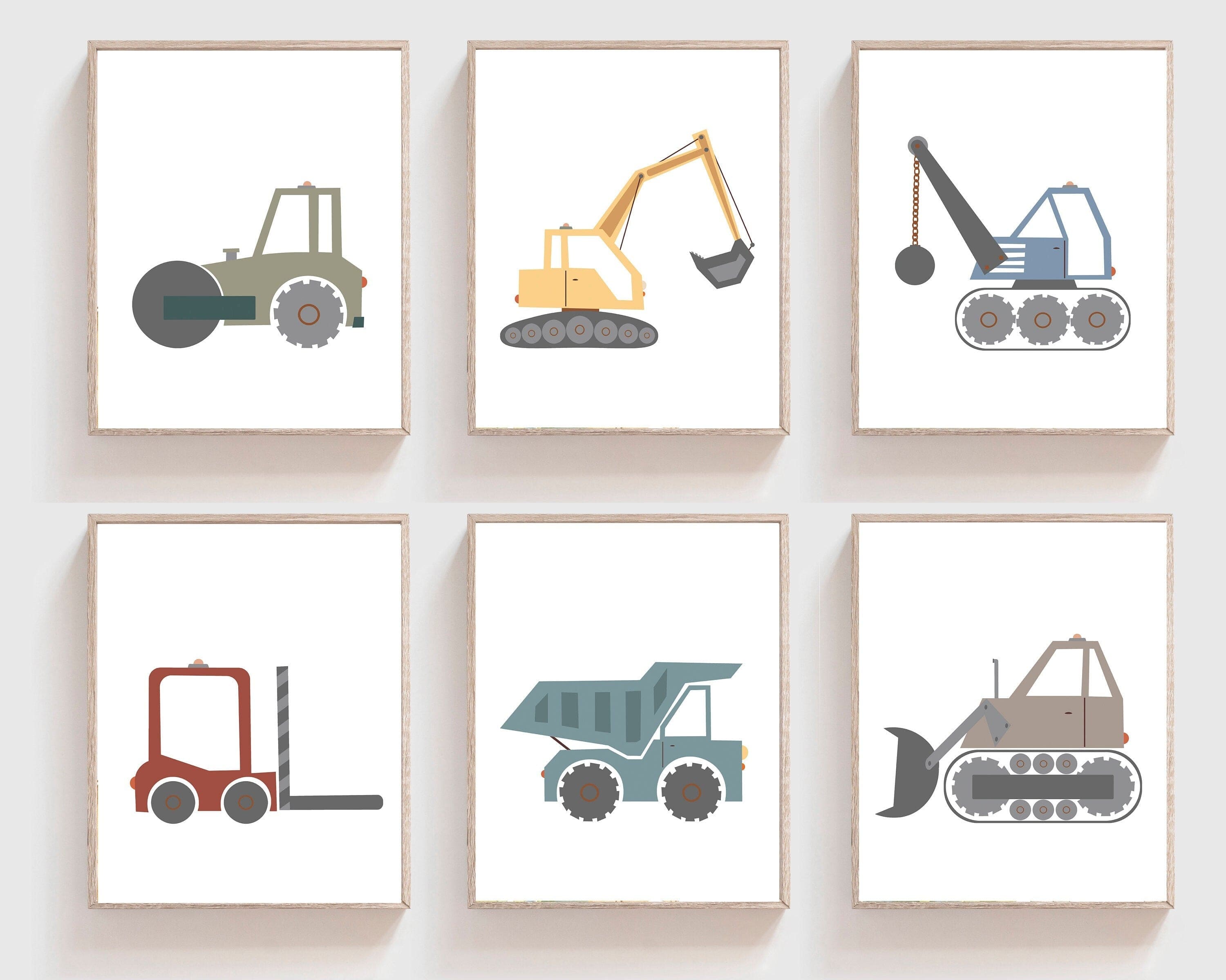 nursery art print baby nursery bedroom decor Construction prints boys room - Construction wall art - Toddler boy room decor - Construction prints - Construction nursery decor - Vehicle