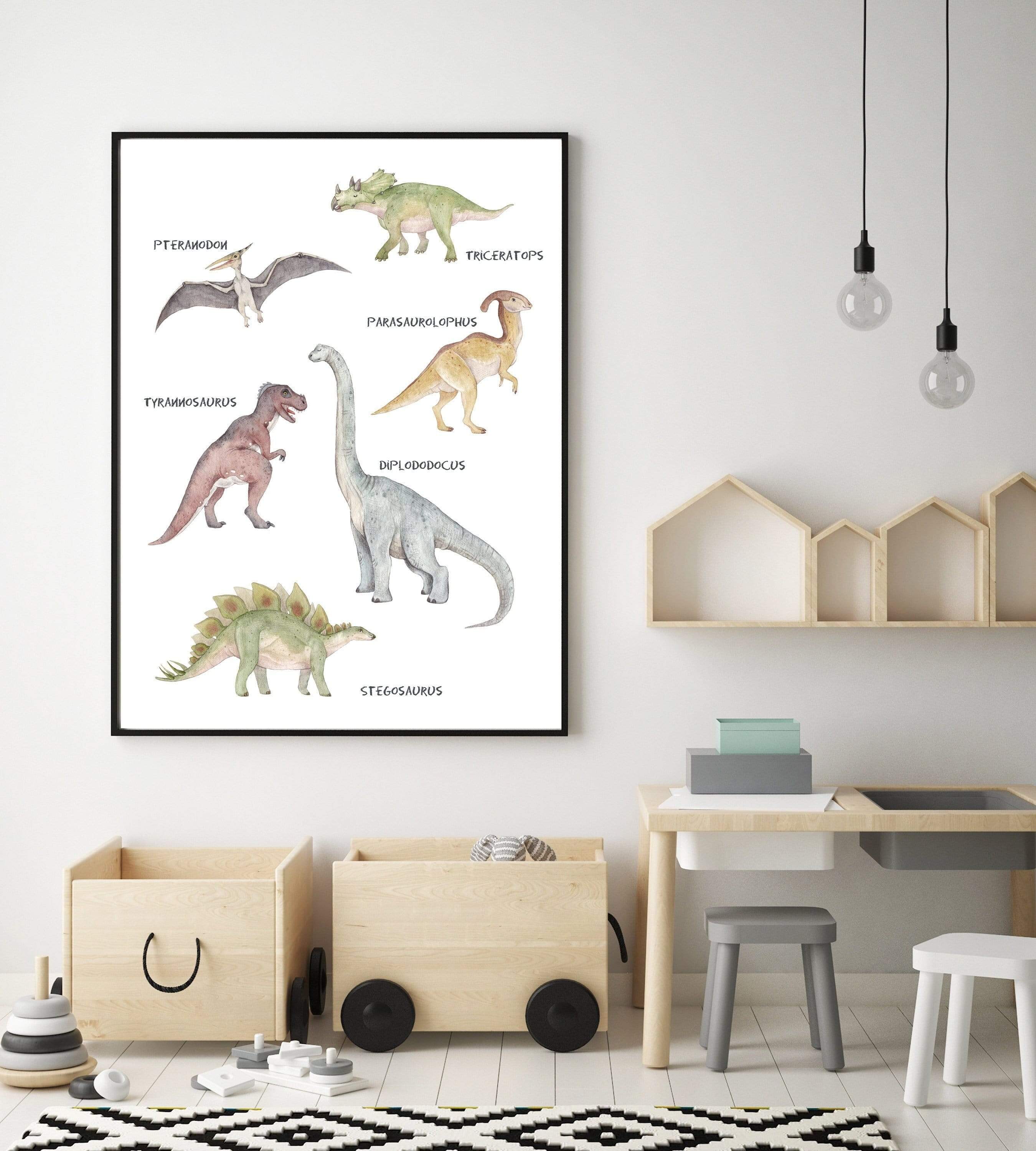 nursery art print baby nursery bedroom decor Dinosaur decor - Dinosaur poster - Watercolor Dinosaur - Printable Dinosaur wall art - Nursery dinosaur prints - Baby Dinosaur prints