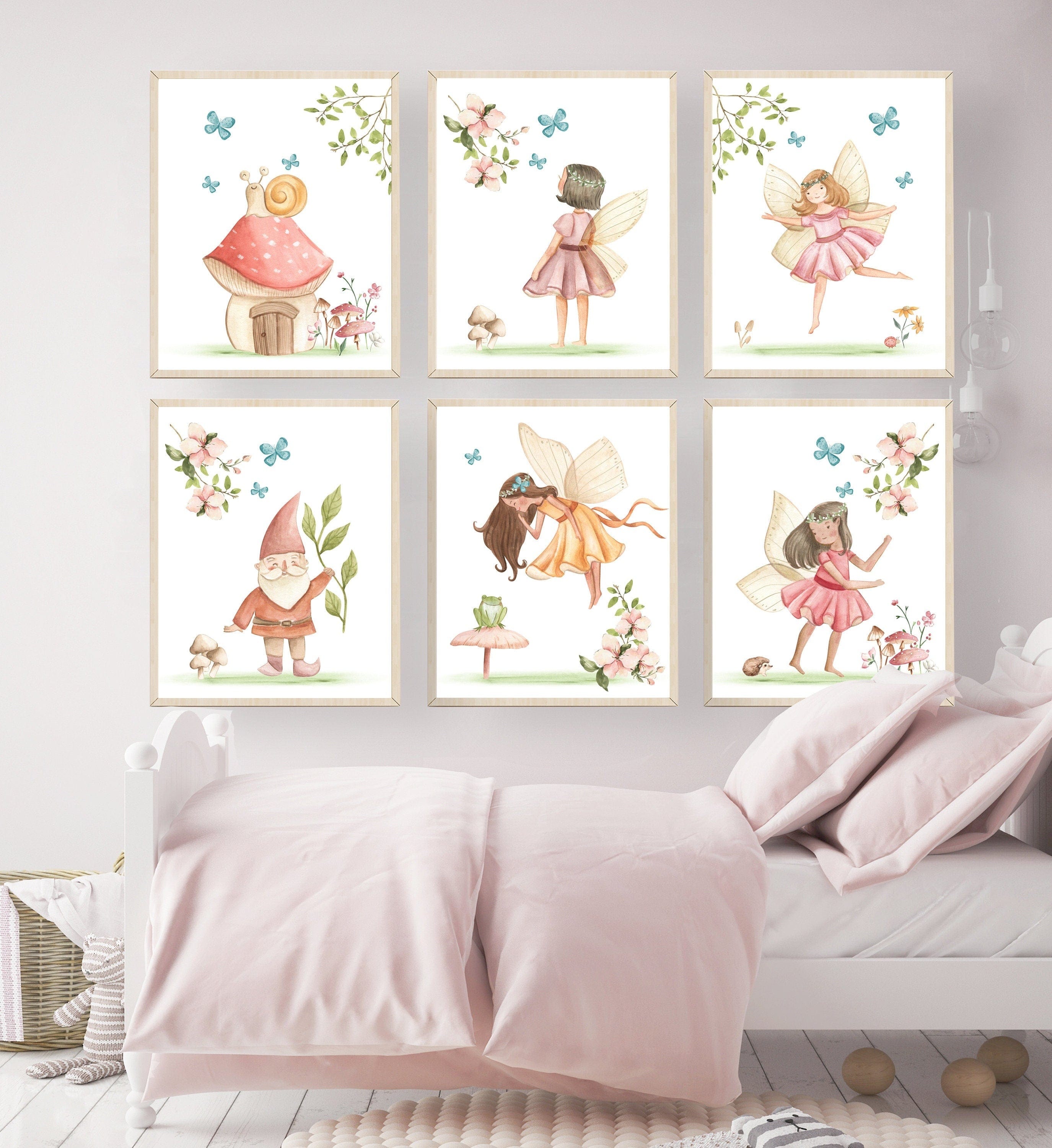 nursery art print baby nursery bedroom decor Fairy wall art - Fairy Nursery decor - Pink girls room decor - Fairy wall poster - Baby girl nursery decor - Girls wall art - Fairy printabl