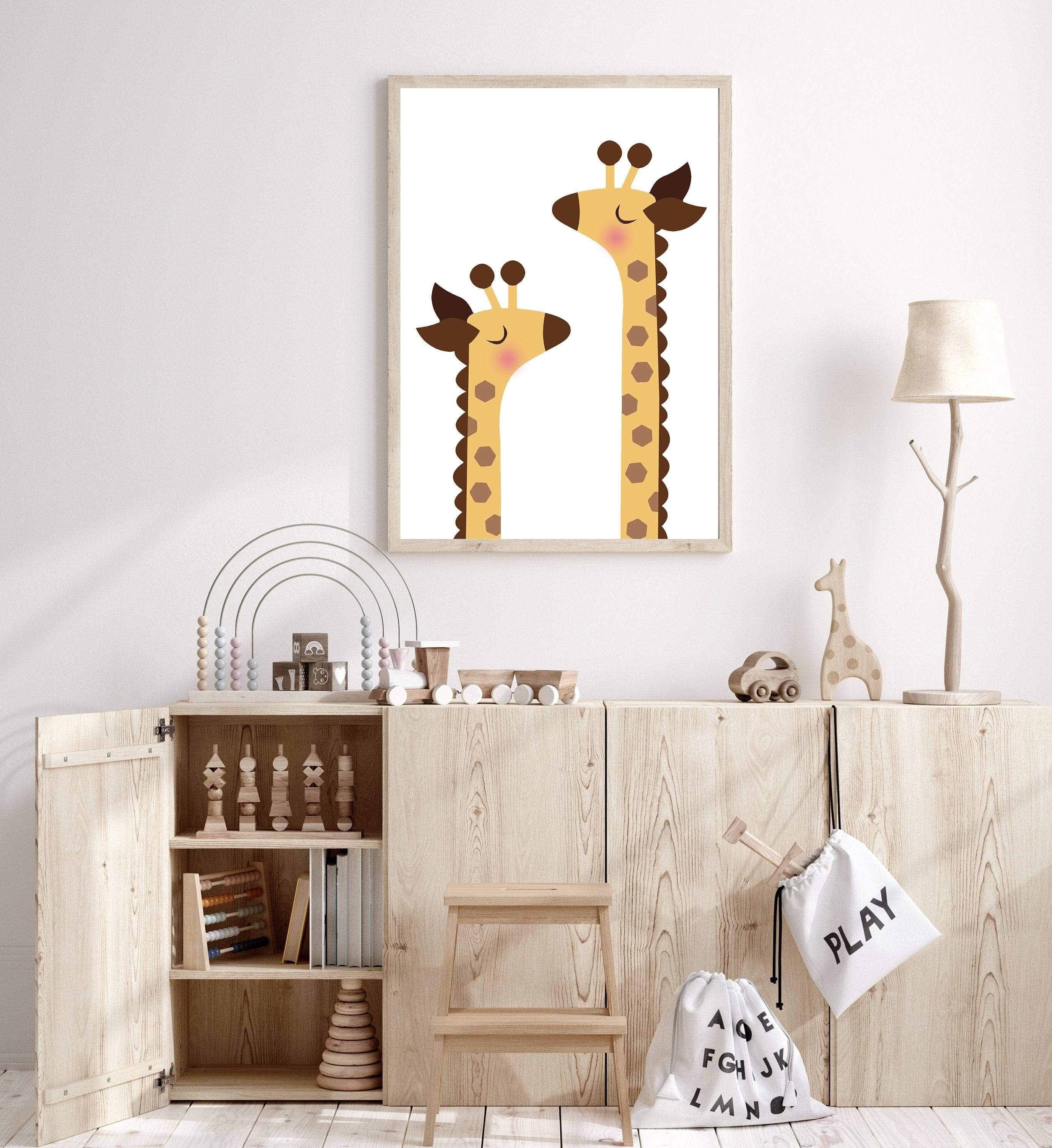 Giraffe nursery art - Giraffe print - Giraffe nursery decor - Giraffe wall art - Gender neutral nursery decor - Printable nursery art -H1711 nursery art print baby nursery bedroom decor
