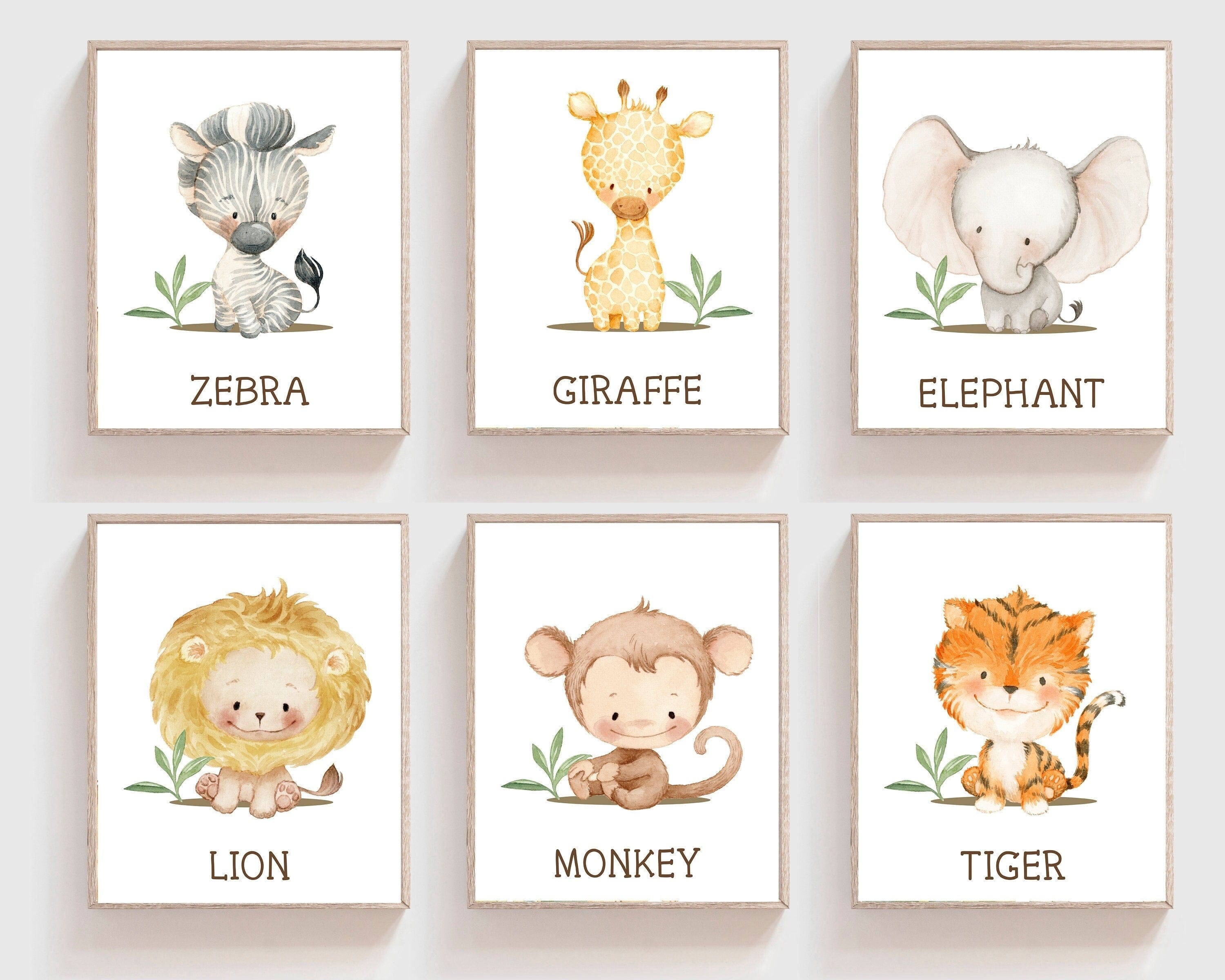 nursery art print baby nursery bedroom decor Nursery printable - Neutral Nursery decor - Baby safari animals nursery - Animal nursery art - Baby printable art - Printable nursery art