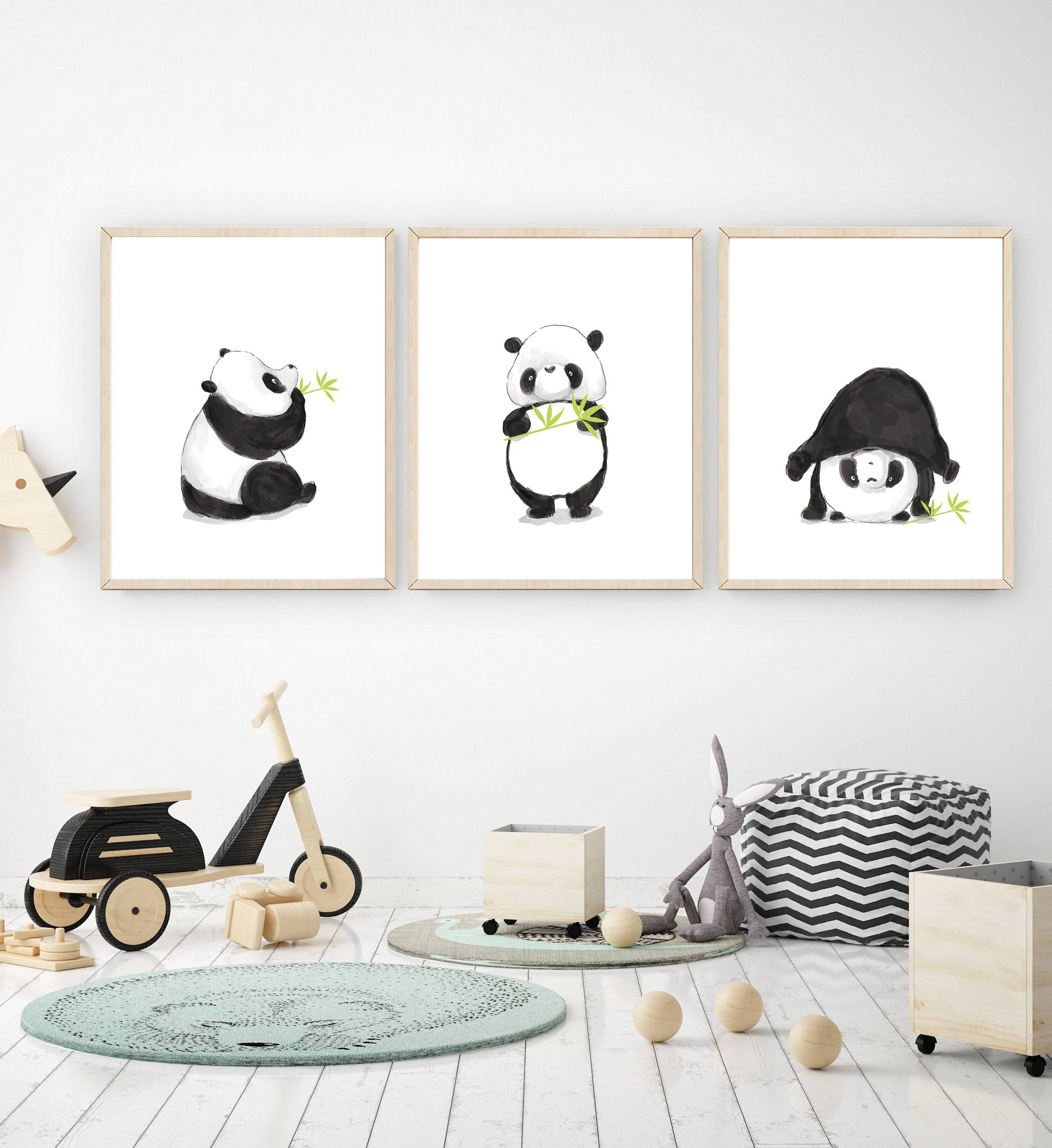 nursery art print baby nursery bedroom decor Panda print - Black and white wall art - Panda printable - Minimalist nursery decor - Panda wall art - Black and white nursery - H1981