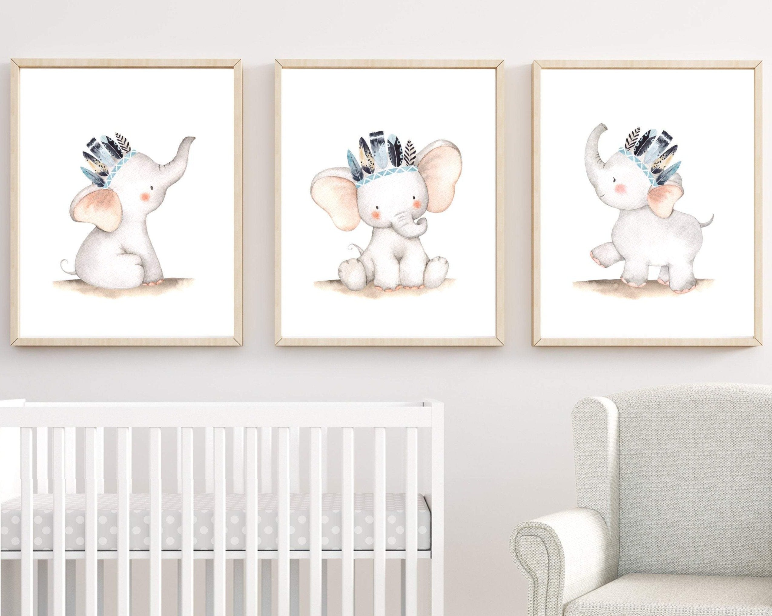 8x10 Baby Elephant print - Elephant nursery print - animal print nursery wall art - Baby boy nursery prints - Boy bedroom prints - H1624 nursery art print baby nursery bedroom decor