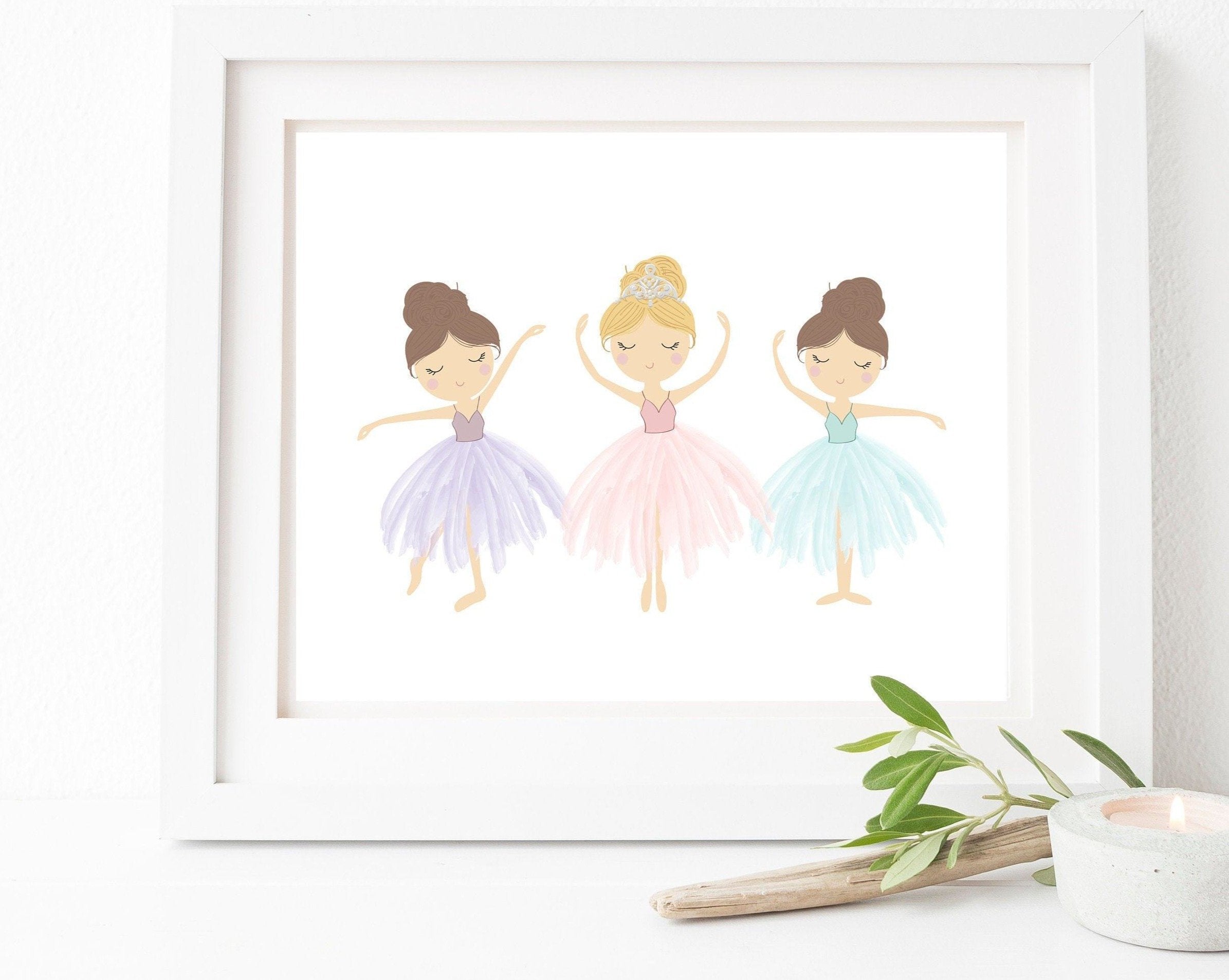8x10 Ballerina print nursery - Girls room wall decor - Ballerina printable  - Ballerina gifts - Watercolor Ballerina wall art - Ballerina Poster nursery art print baby nursery bedroom decor