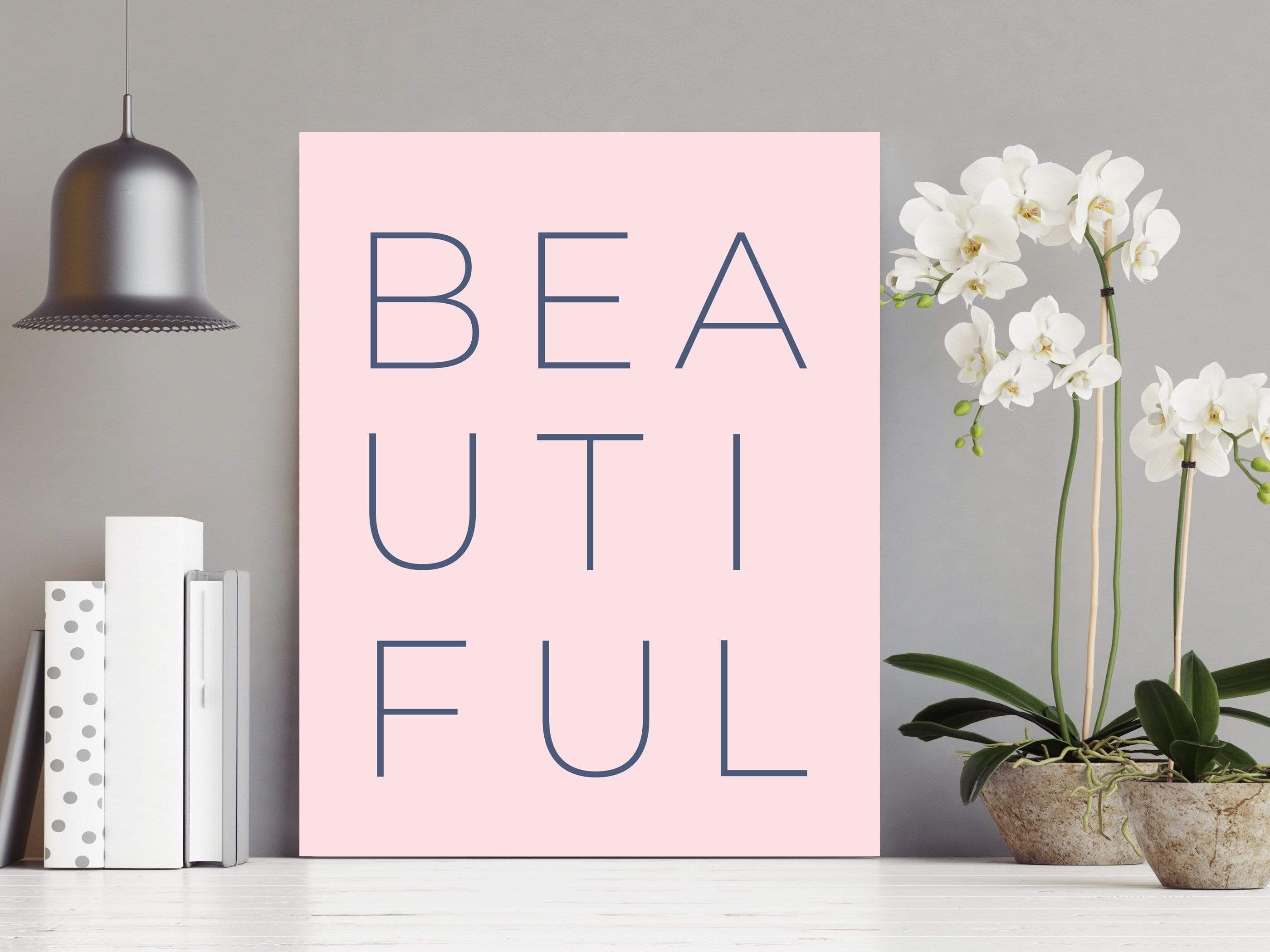 8x10 Beautiful Quote Print - Typography wall art - Beautiful Quote - Pink and Blue - Minimalist Decor - Simple Wall Art - Monochrome - H1686 nursery art print baby nursery bedroom decor