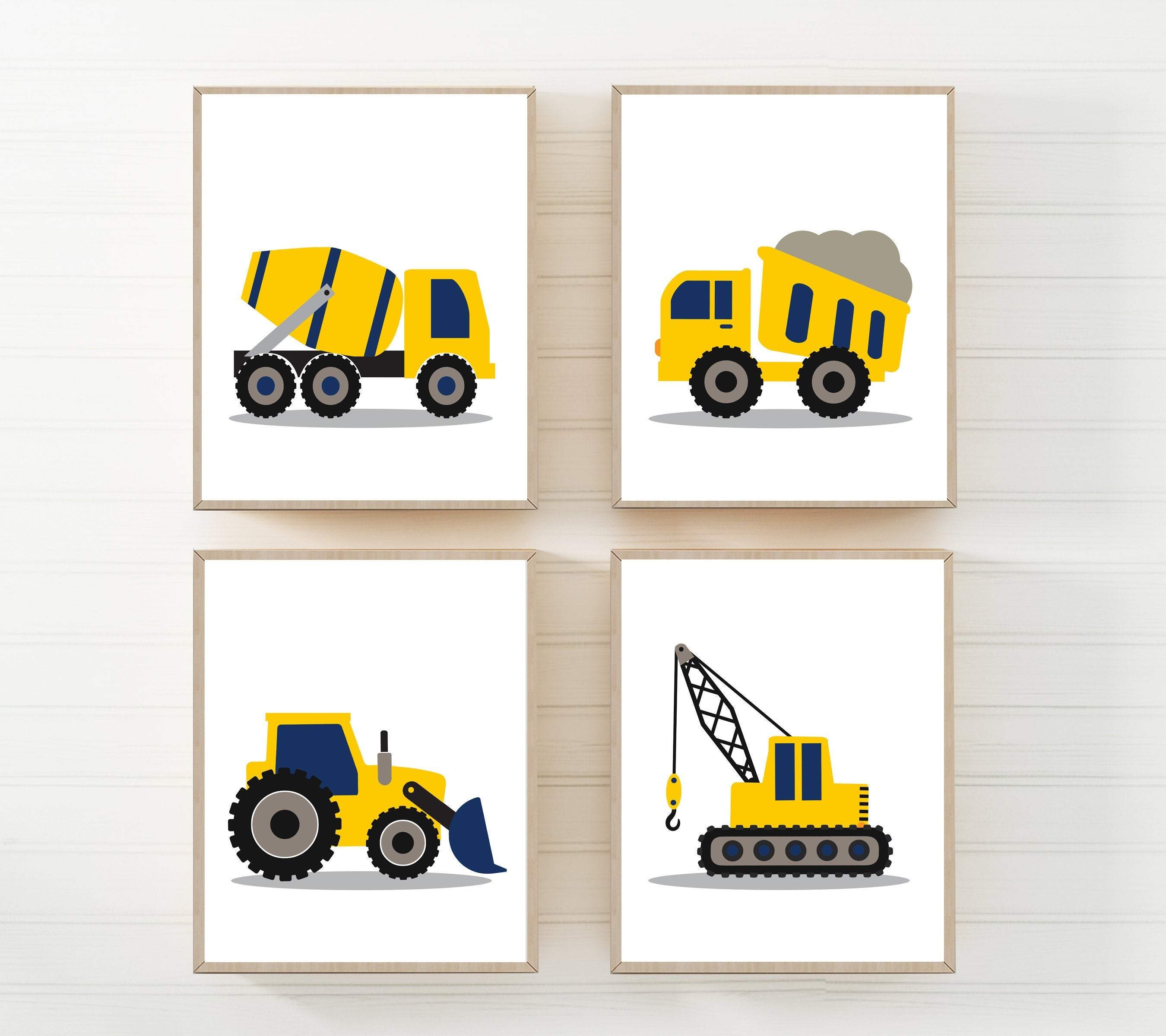 8x10 Construction nursery prints - Boys room decor - Truck wall art - Baby boy nursery prints - Construction truck wall decor - Boy wall art nursery art print baby nursery bedroom decor