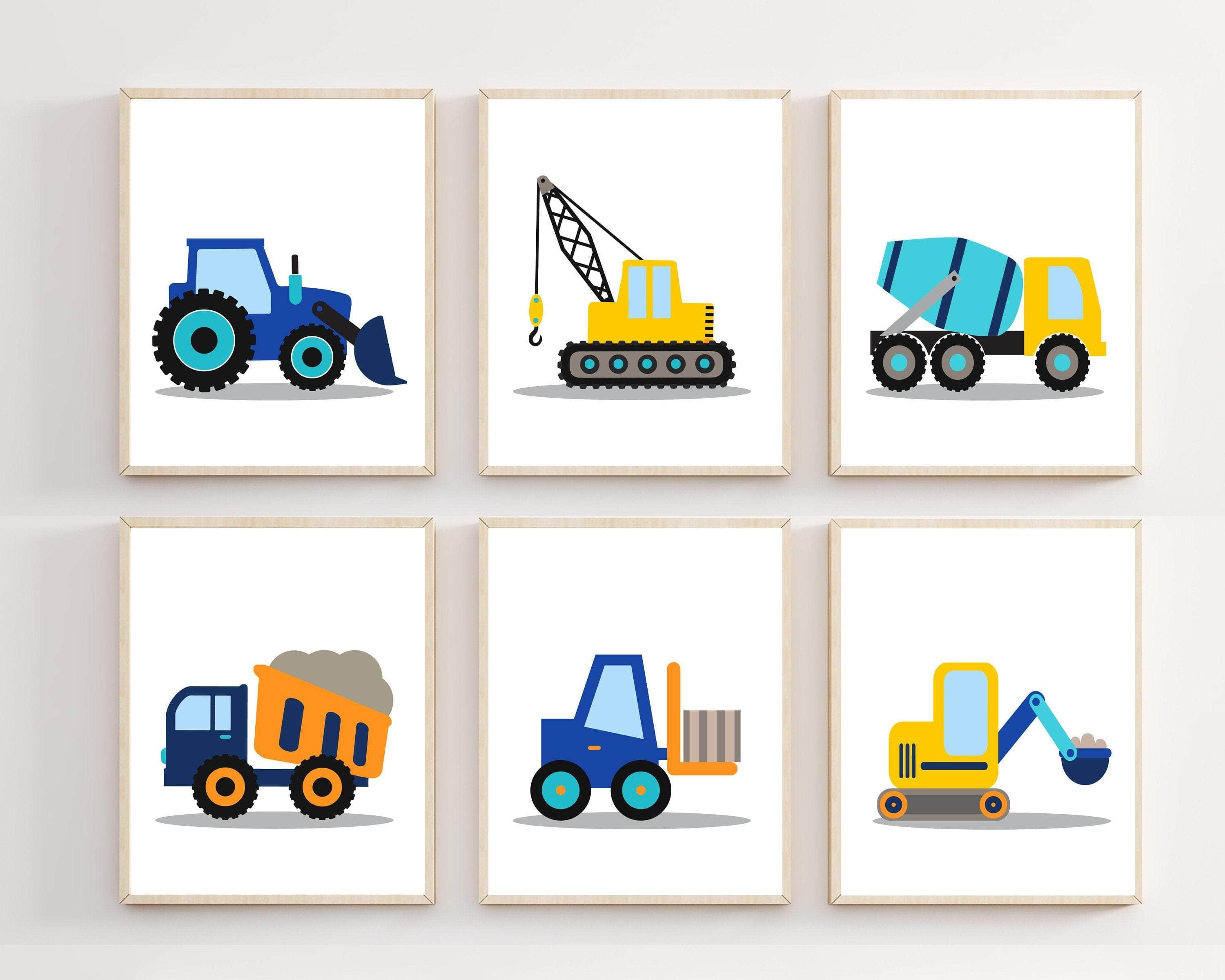 8x10 Construction vehicle prints - Truck prints - Vehicle prints - Boys bedroom decor - Construction nursery decor - Truck wall art - Boys room nursery art print baby nursery bedroom decor