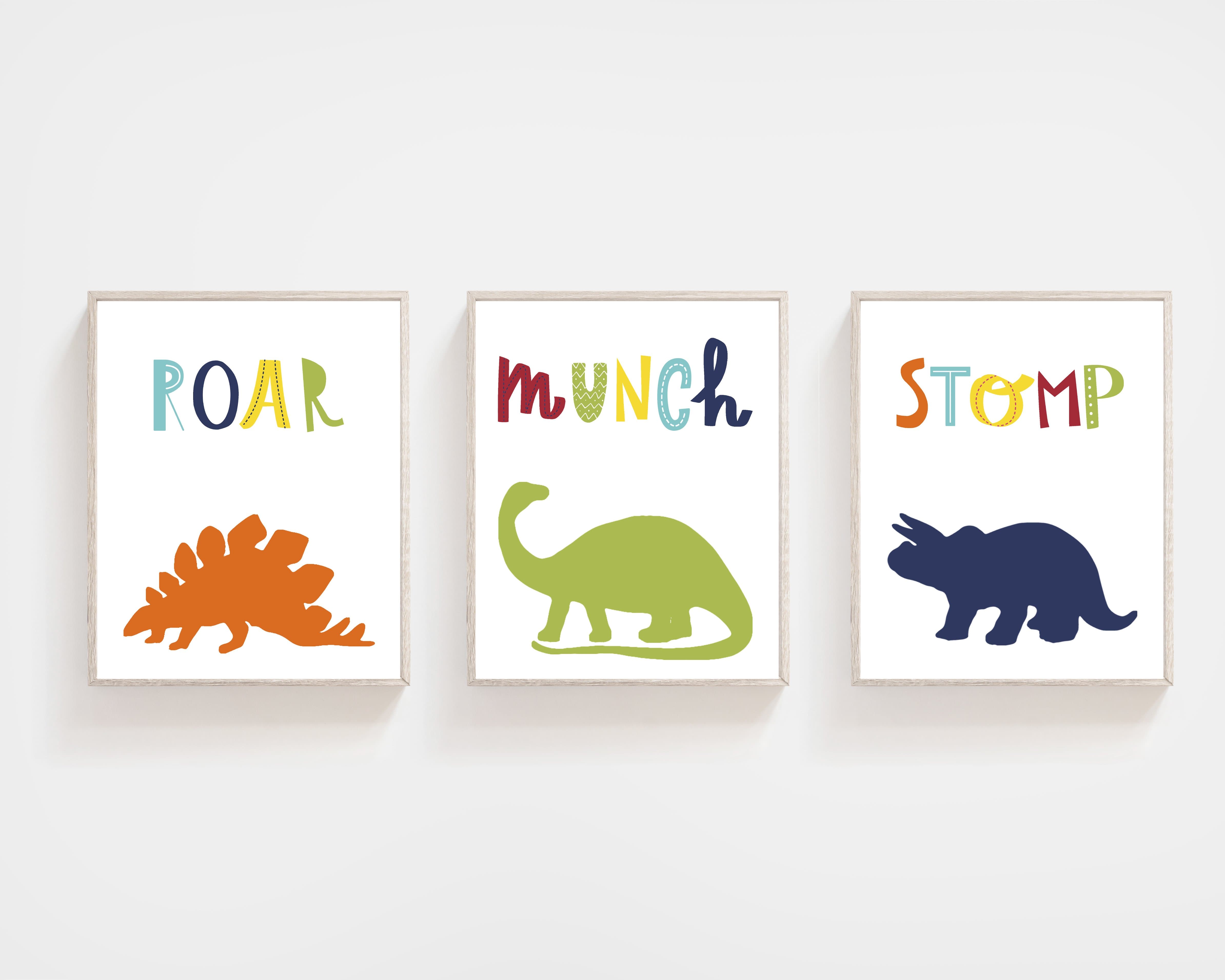 8x10 Dinosaur print set - Boys nursery decor - Dinosaur wall art - Boys nursery prints - Boys room decor - Dinosaur nursery prints - Dinosaur art nursery art print baby nursery bedroom decor
