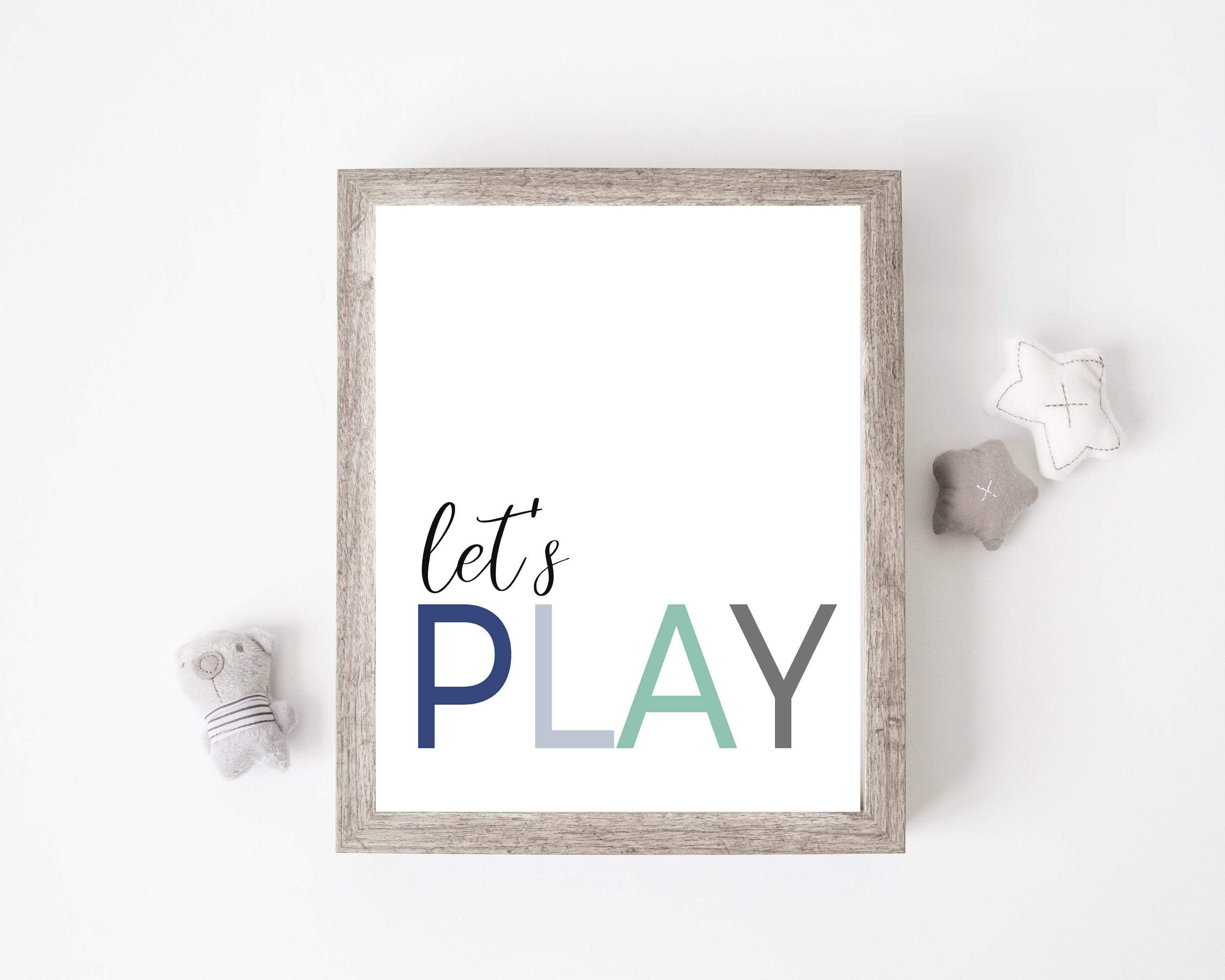 8x10 Lets play print - Playroom wall art - Playroom prints - Playroom wall decor - Playroom canvas art - Playroom printable - Boys playroom decor nursery art print baby nursery bedroom decor