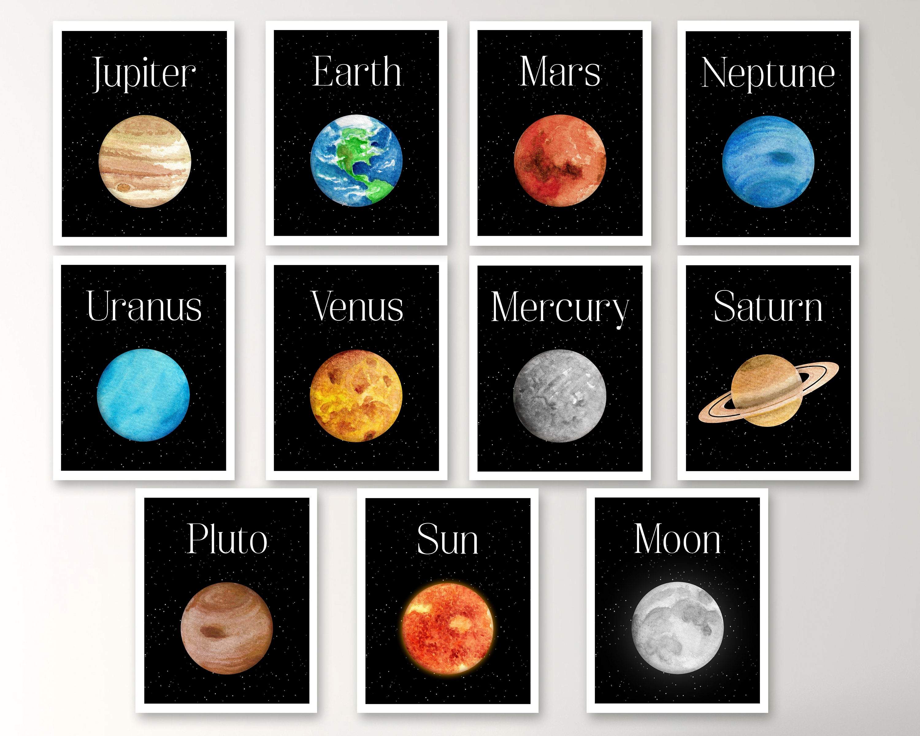 8x10 Solar system printable - Planet wall art - Planet printable art - outer space nursery - Planet printables - Planet print - Kids room decor nursery art print baby nursery bedroom decor