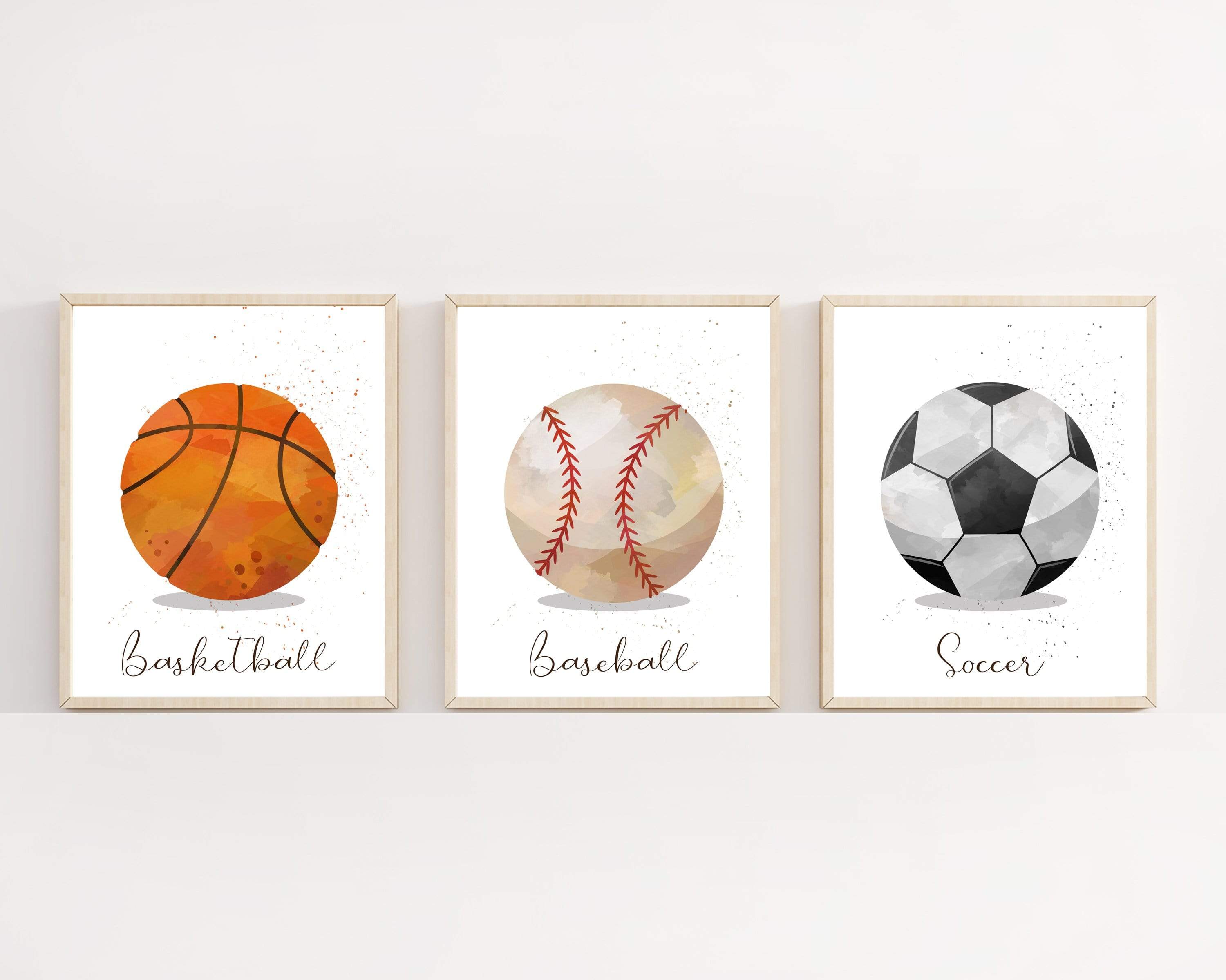 8x10 Sports Poster - Sport prints - Printable sports art - Boys room decor - Boys sport decor - Teen boys wall art - Sport ball wall art - H1795 nursery art print baby nursery bedroom decor