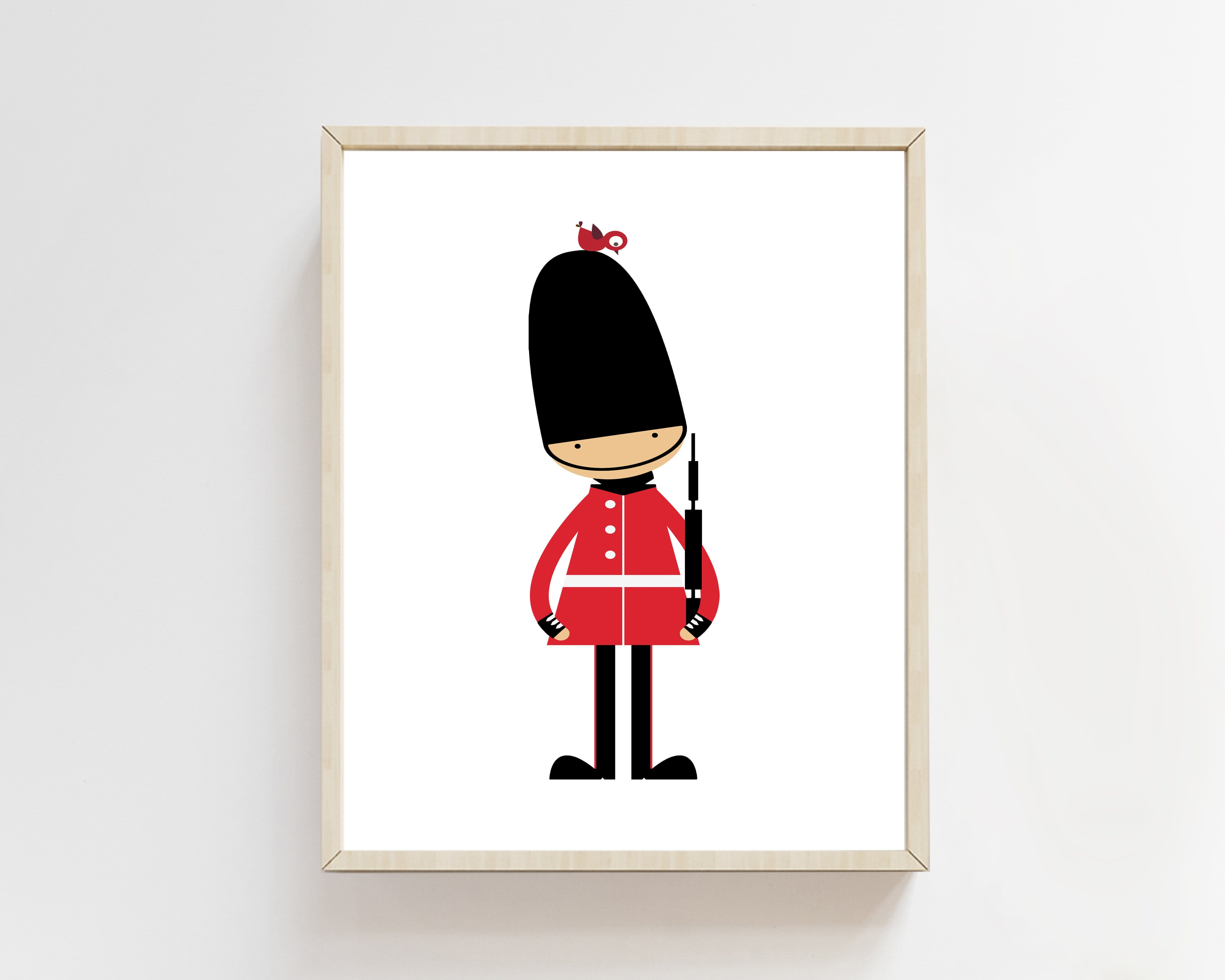 8x10 Toy Soldier art print - Boy nursery wall art - English guards - London print - UK gifts - Baby boy gift  - Modern boy nursery -  H2142 nursery art print baby nursery bedroom decor
