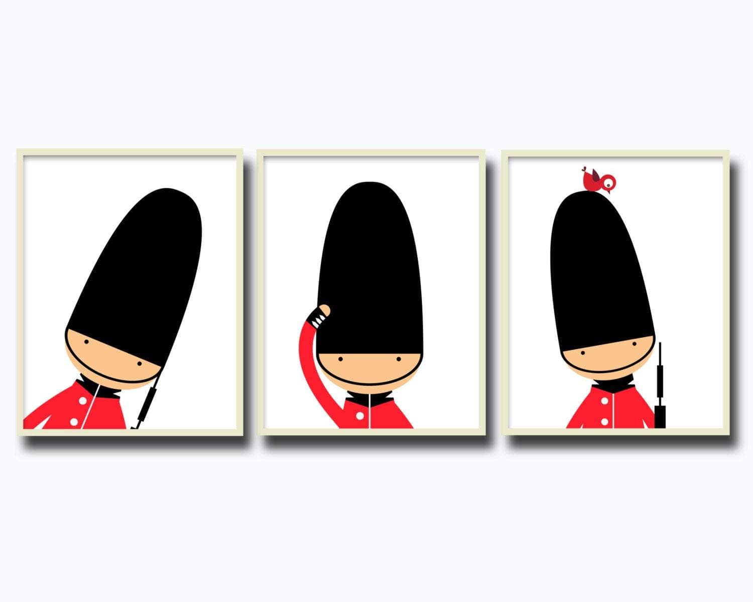 8x10 Toy Soldiers Nursery Print | English Guards Nursery Print Set | Set of 3 Art Prints nursery art print baby nursery bedroom decor