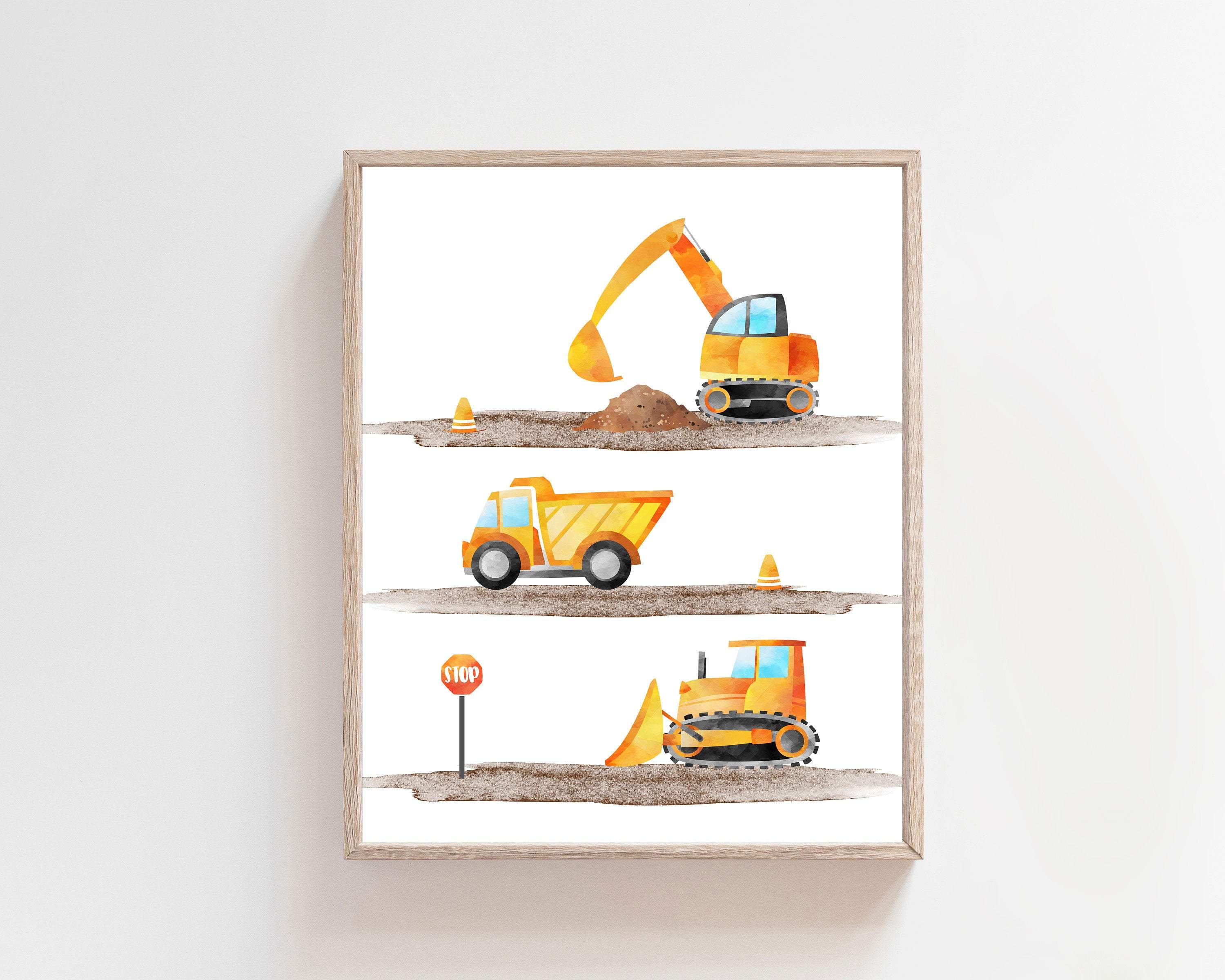 8x10 Truck Nursery Decor Art Print, Construction Decor, Kids Wall Art, Truck Art Print, Boys Truck Print, Truck Print For Kids - H1432 nursery art print baby nursery bedroom decor
