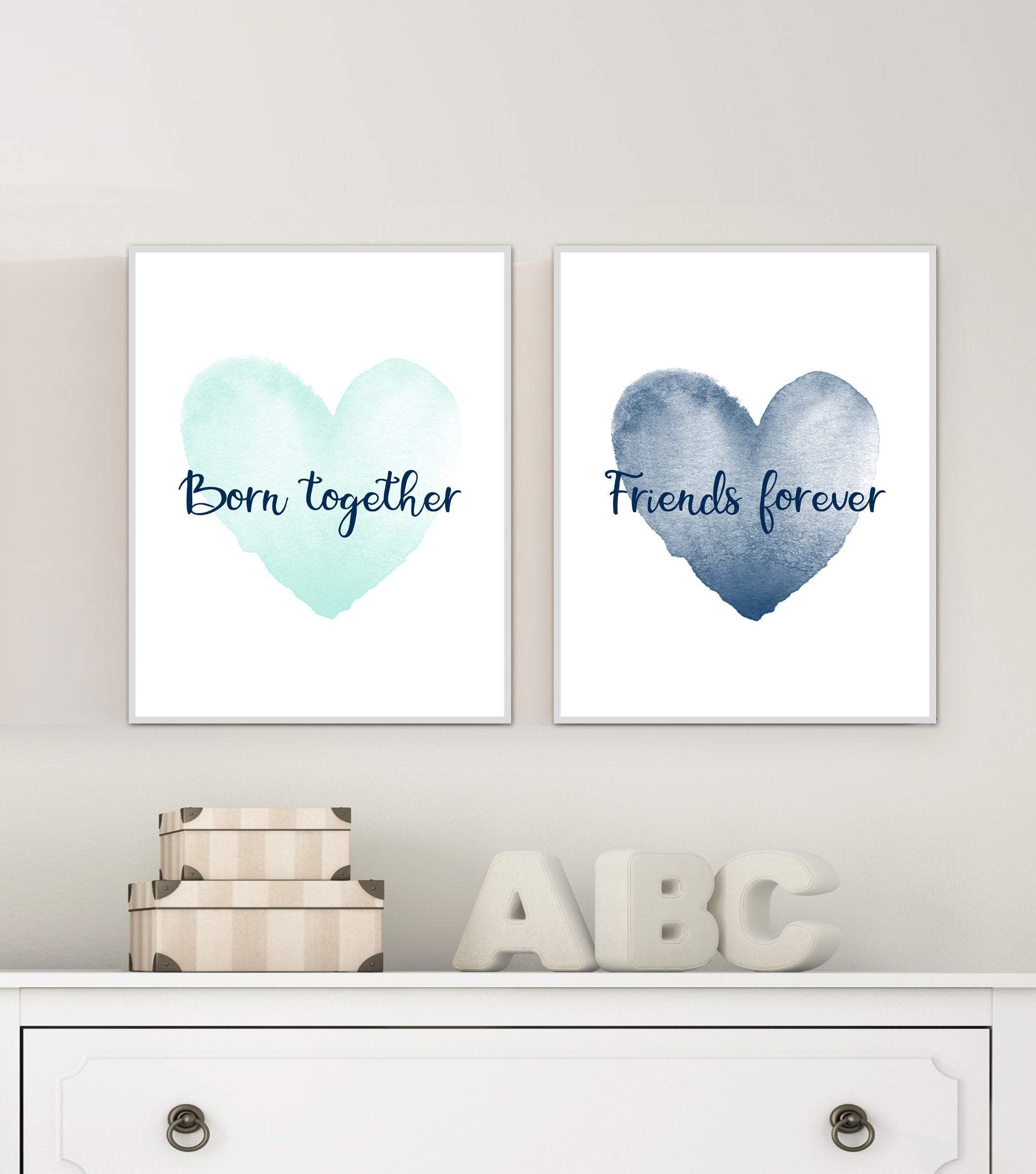 8x10 Twins nursery art - Twin boys art print - Twins gifts - Twins wall art - Twins wall decor - Baby twins gifts - Boy twin art - H1746 nursery art print baby nursery bedroom decor