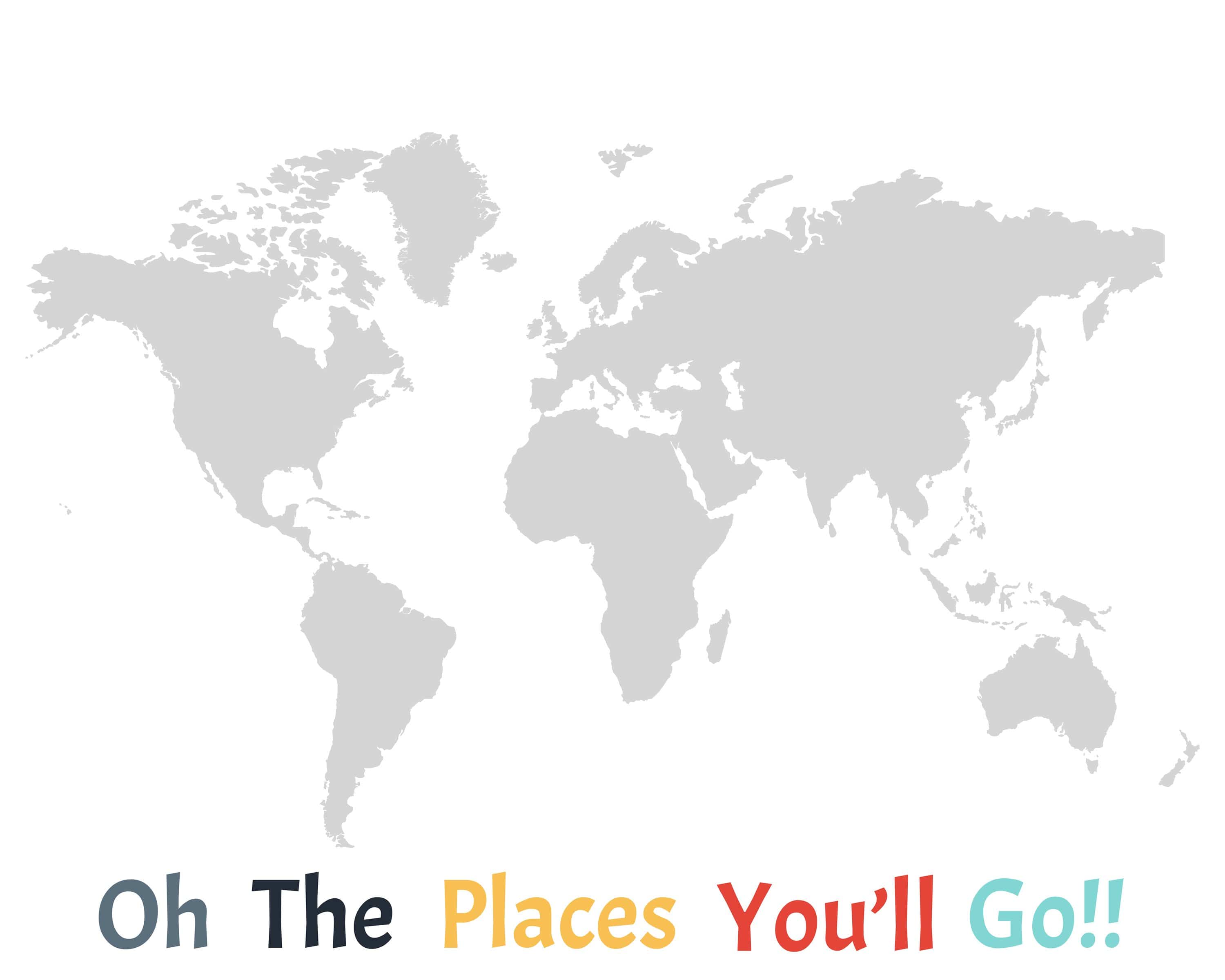 8x10 World map nursery - Oh the places you will go - World map wall art - Boy room decor - Boy art prints - Printable nursery wall art - H2128 nursery art print baby nursery bedroom decor