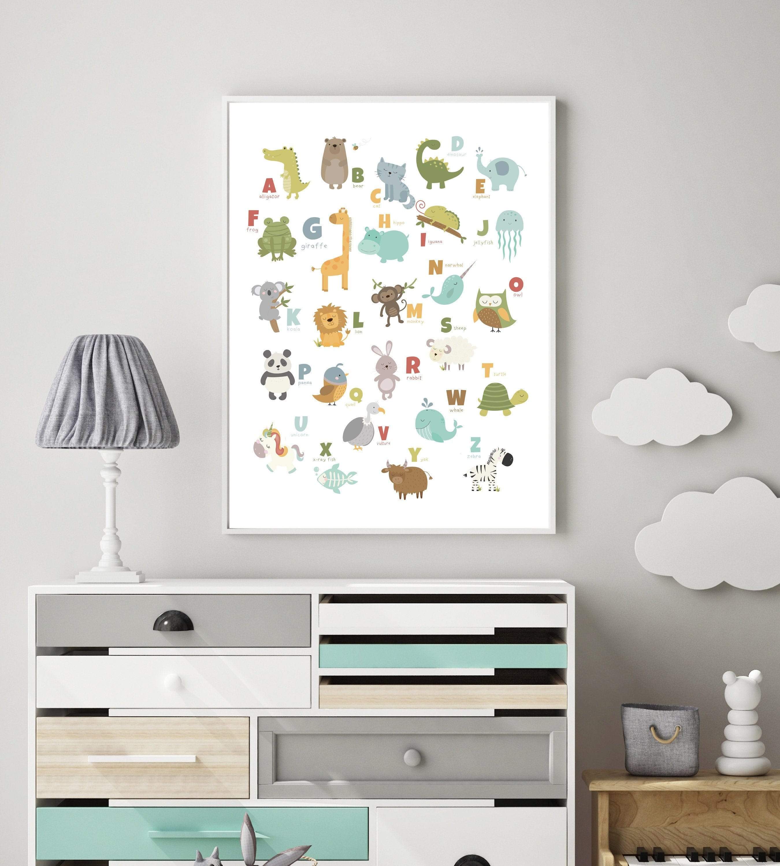 Alphabet wall art | ABC print | Alphabet poster | Playroom wall art | Large Alphabet print | Educational wall art | Alphabet printable nursery art print baby nursery bedroom decor