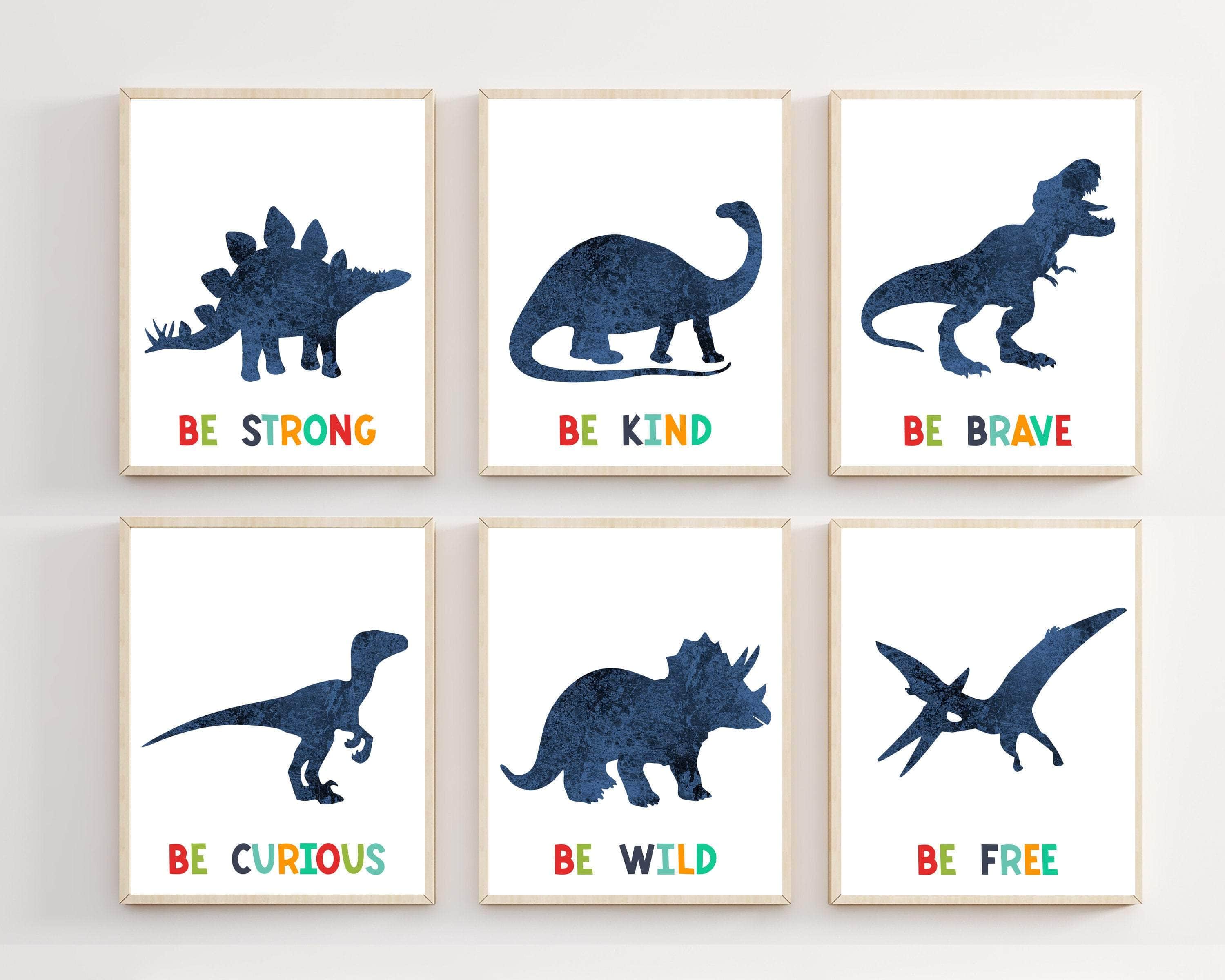 Blue dinosaur prints - Toddler room decor boy - Dinosaur instant download - Dinosaur decor for boys room - Dinosaur poster - Dino nursery nursery art print baby nursery bedroom decor