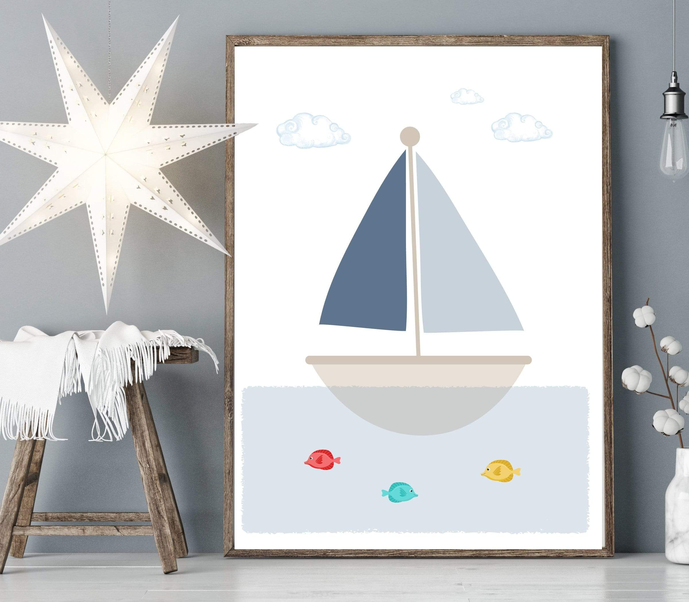 Boat print - Boat digital print - Baby boy nursery decor - Nursery boat theme - Printable boat art - Nautical theme nursery - Boys wall art nursery art print baby nursery bedroom decor