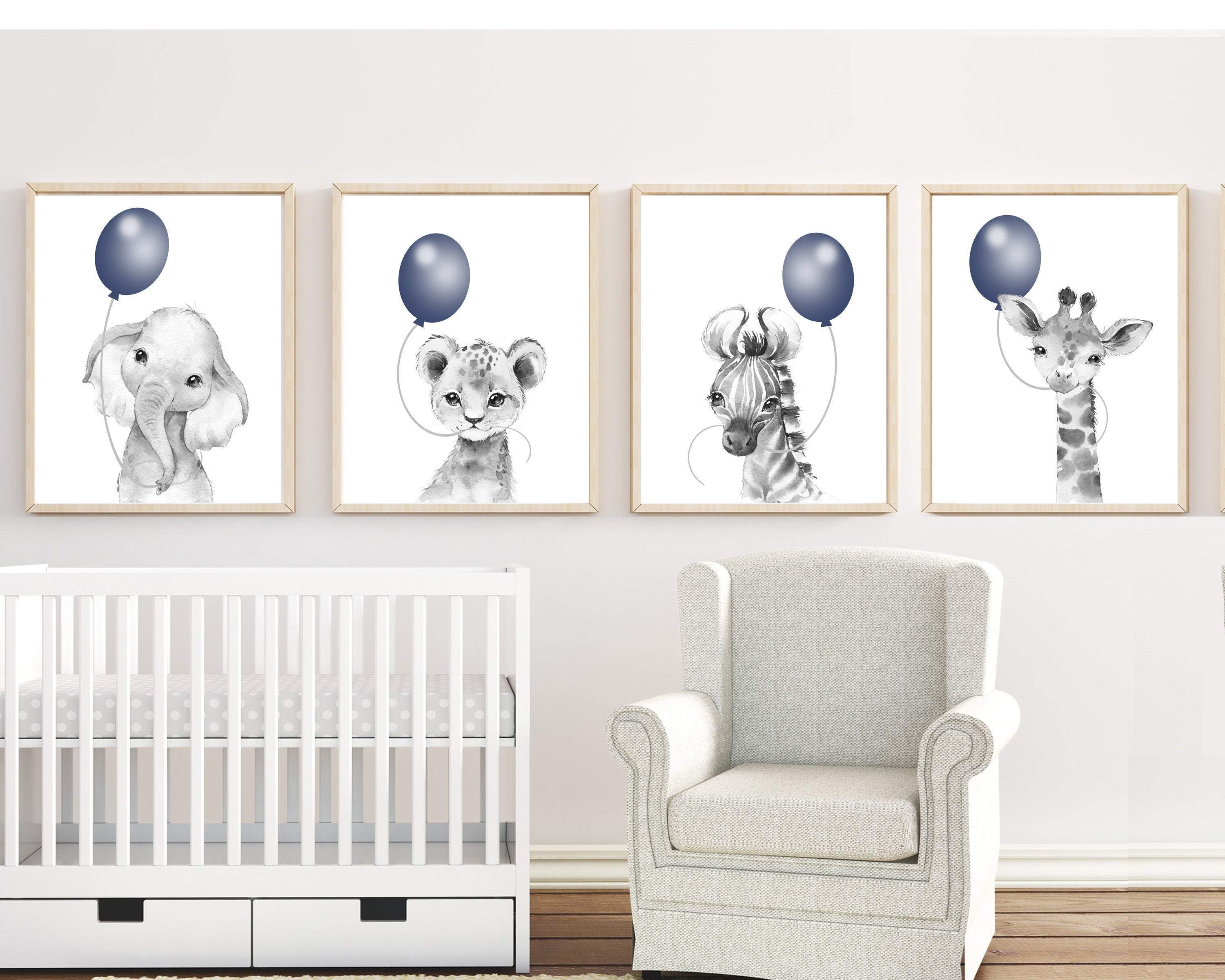 Boy nursery decor - Navy blue nursery wall art - Safari animal print - Boys room wall art - Nursery art printable - Navy nursery decor nursery art print baby nursery bedroom decor