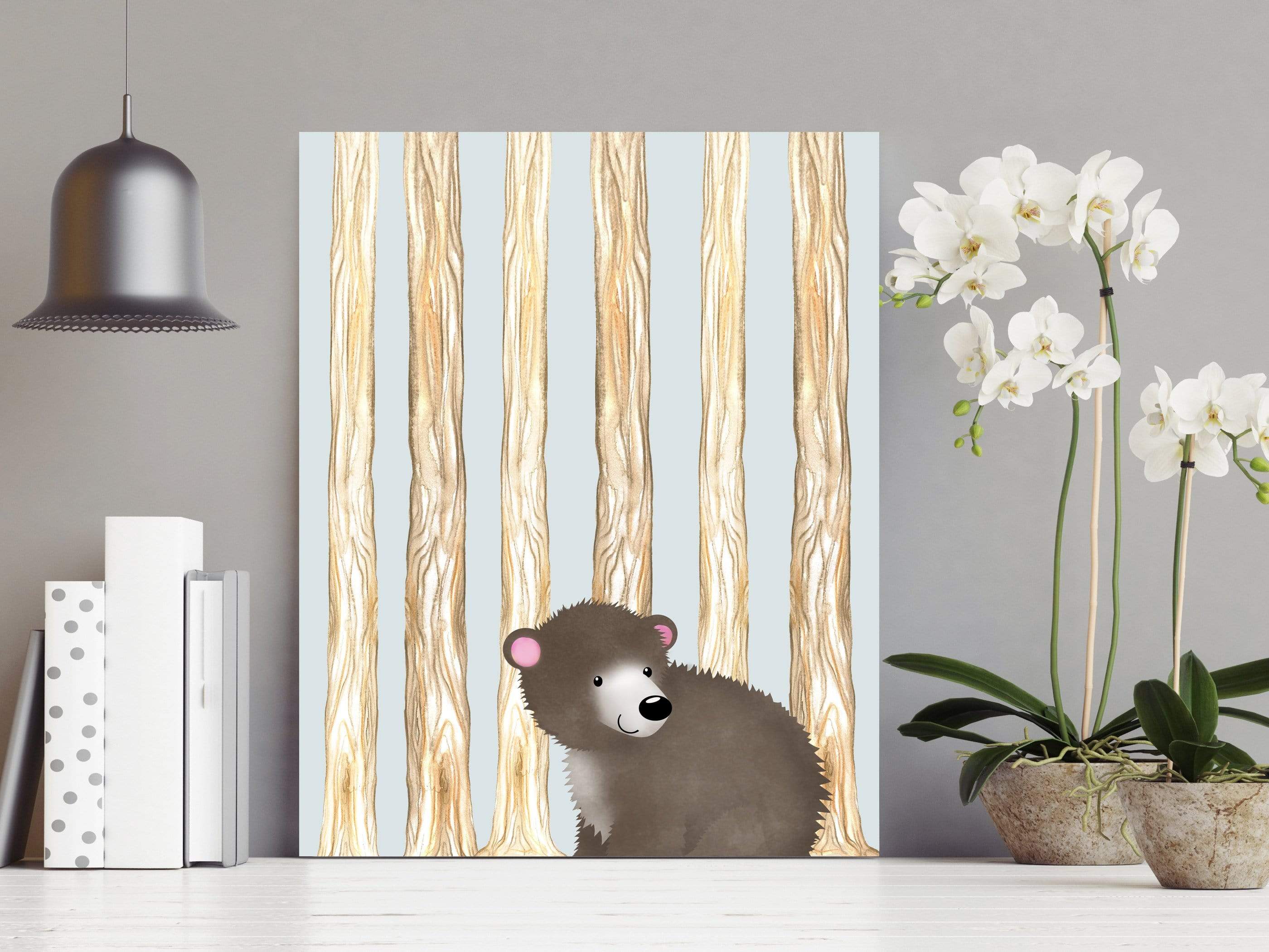 Boy woodland nursery print - Bear wall art - Printable bear art - Baby boy nursery - Little bear nursery - Bear print for nursery  - H1999 nursery art print baby nursery bedroom decor