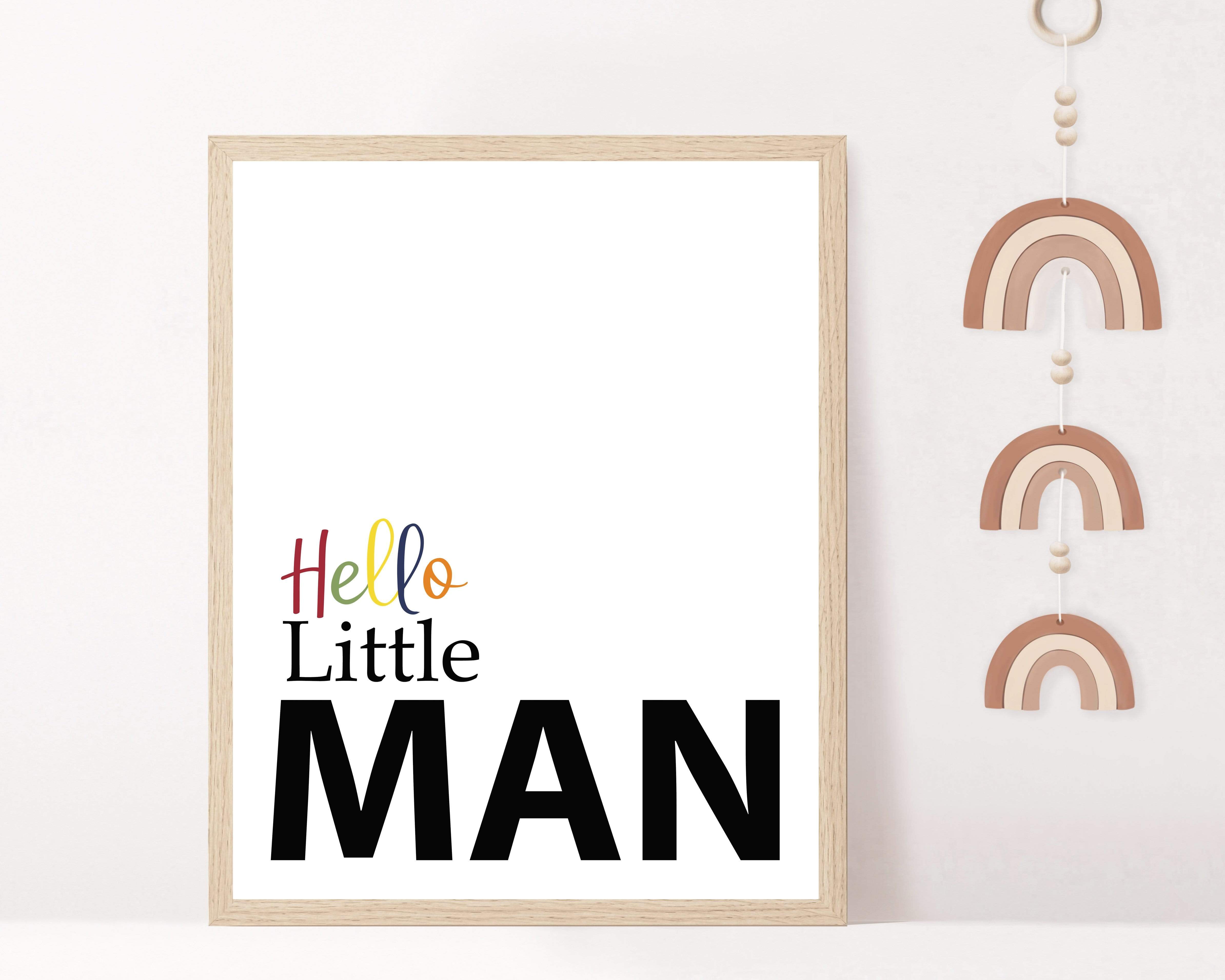 Boys black and white prints - Hello Little man print - Boys wall art - Baby boy gift - Nursery decor boy - Boys room quote - Toddler boy art nursery art print baby nursery bedroom decor