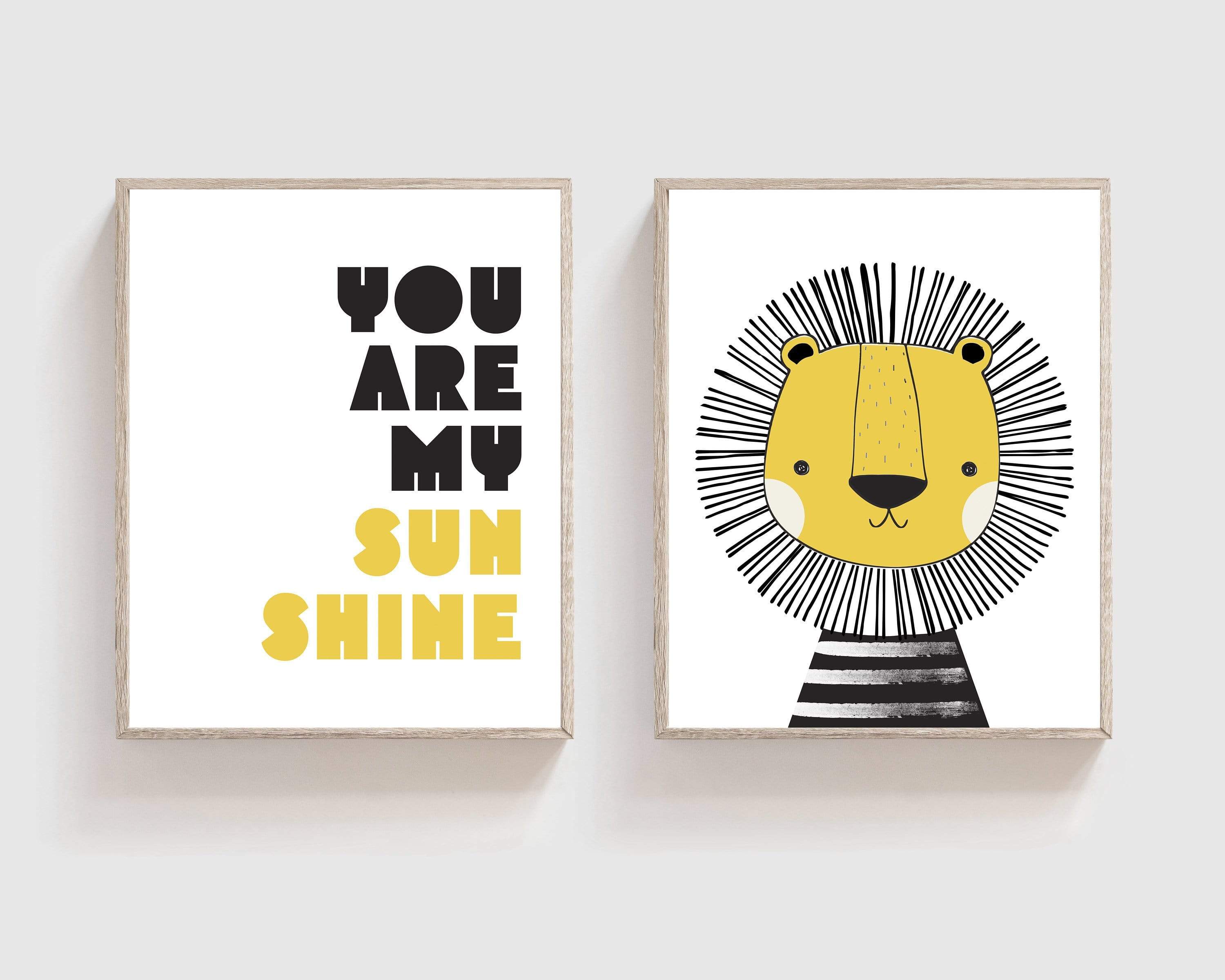 Boys Lion Prints, Lion nursery wall art, You are my sunshine Quote nursery art print baby nursery bedroom decor