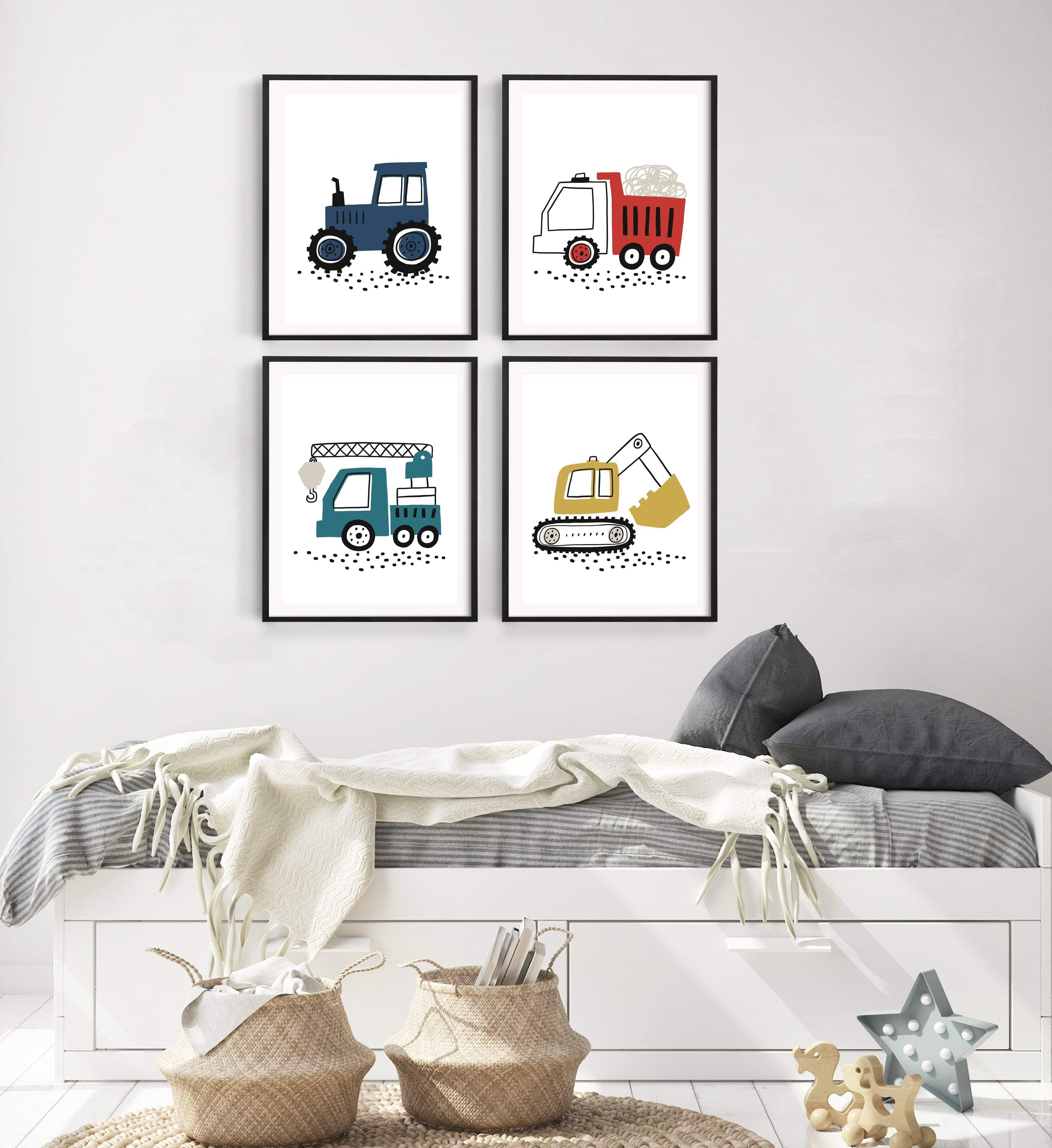 nursery art print baby nursery bedroom decor Construction decor boys room - Construction prints - Construction nursery decor - Truck prints - Truck wall art - Baby boy nursery art