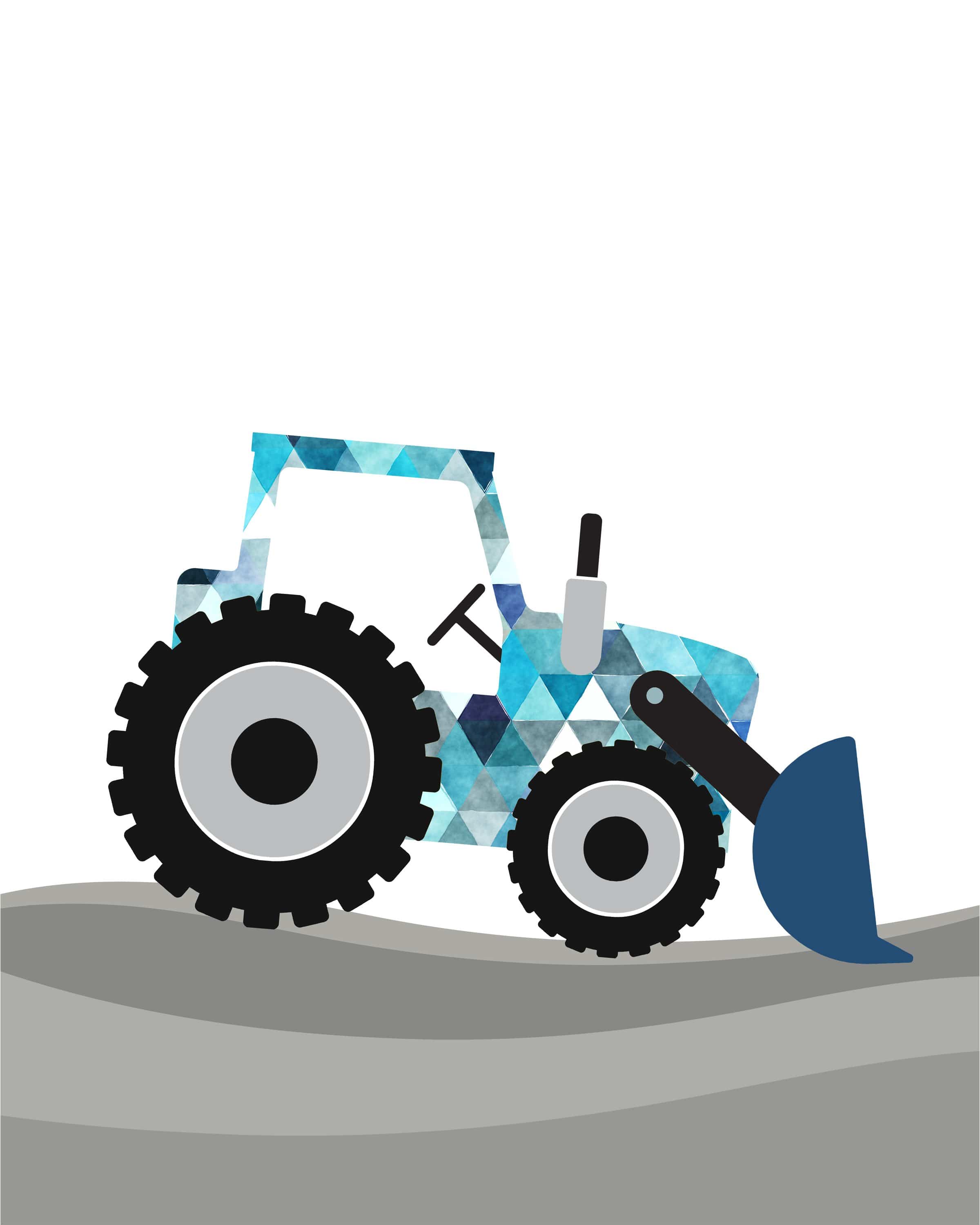 Construction nursery art - Set of 3 prints - Truck poster - Baby boy nursery decor - Boys truck art - Truck wall art - Blue nursery decor nursery art print baby nursery bedroom decor