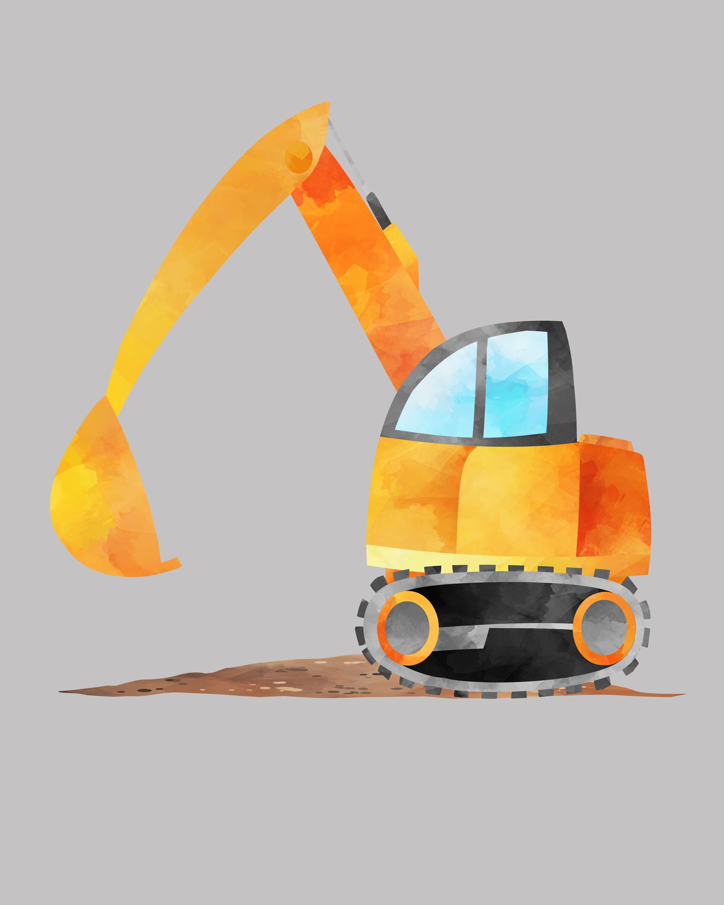 Construction prints - Truck wall art - Construction poster - Baby boy nursery - Truck prints for boys room - Truck print nursery - H2063 nursery art print baby nursery bedroom decor