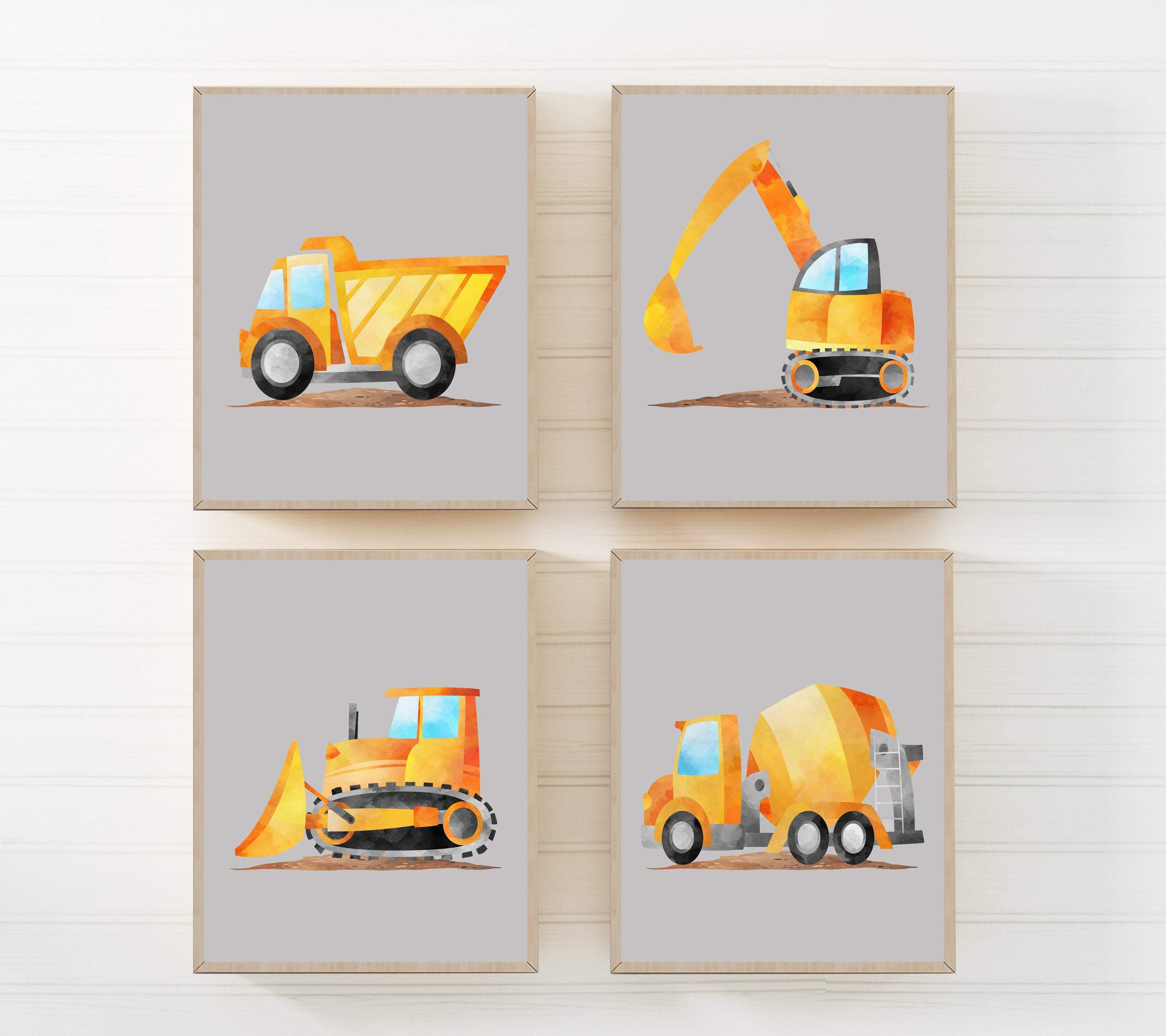 Construction prints - Truck wall art - Truck prints for boys room nursery art print baby nursery bedroom decor
