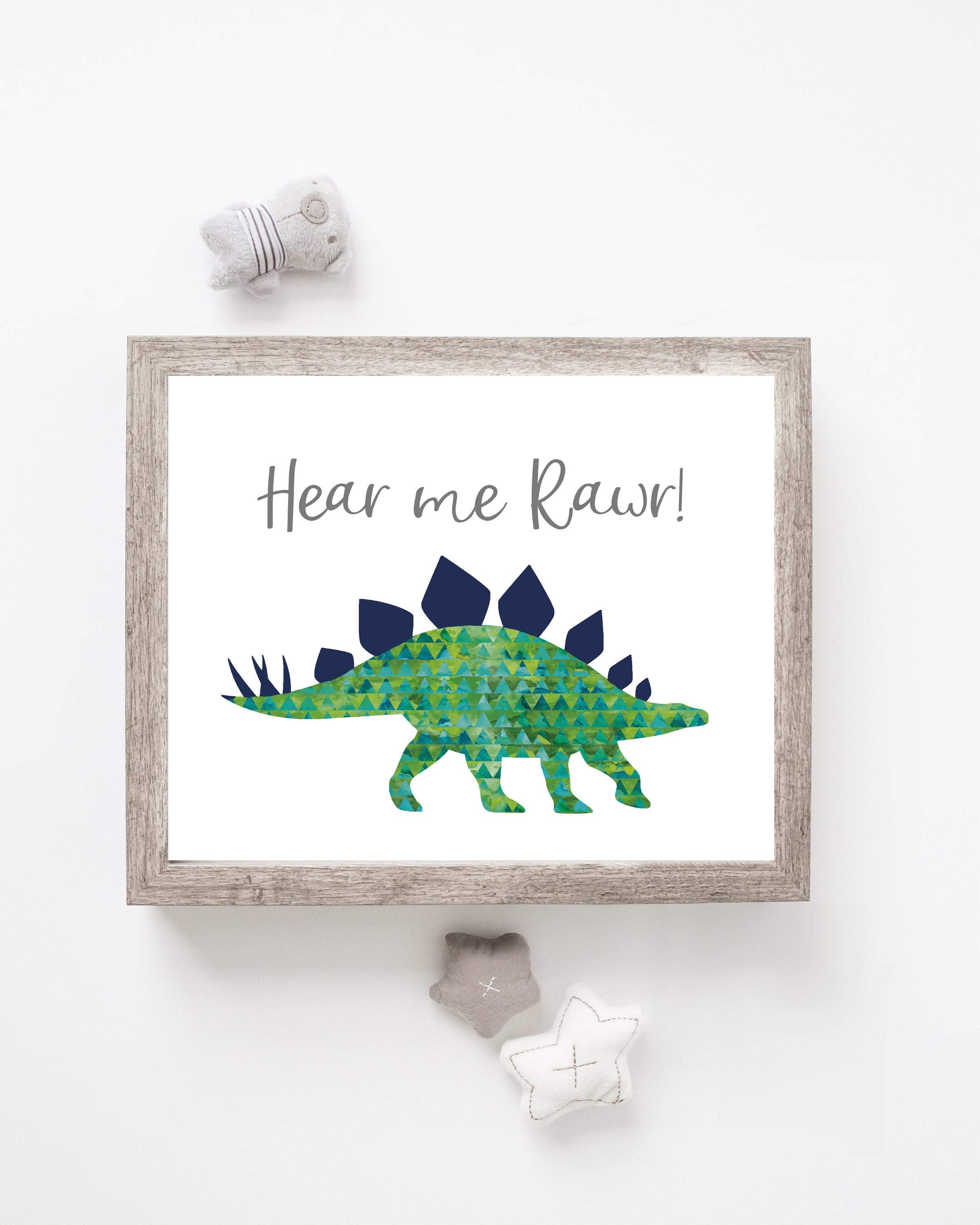 Dinosaur nursery wall art printable. Green Dinosaur. Dinosaur print nursery art print baby nursery bedroom decor