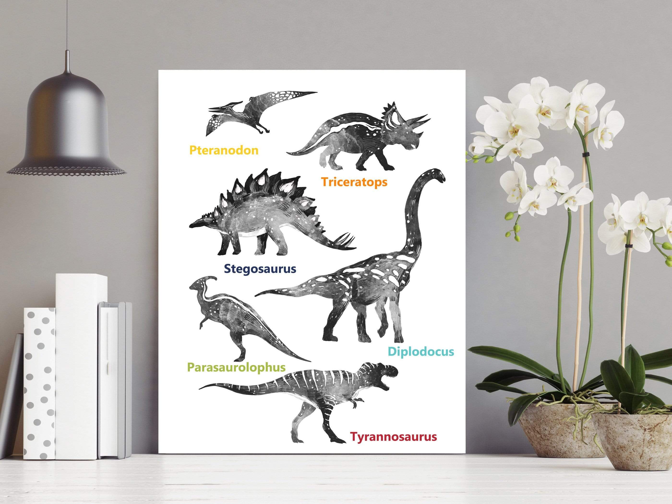 Dinosaur Wall Art | Educational posters | Dinosaur bedroom decor nursery art print baby nursery bedroom decor