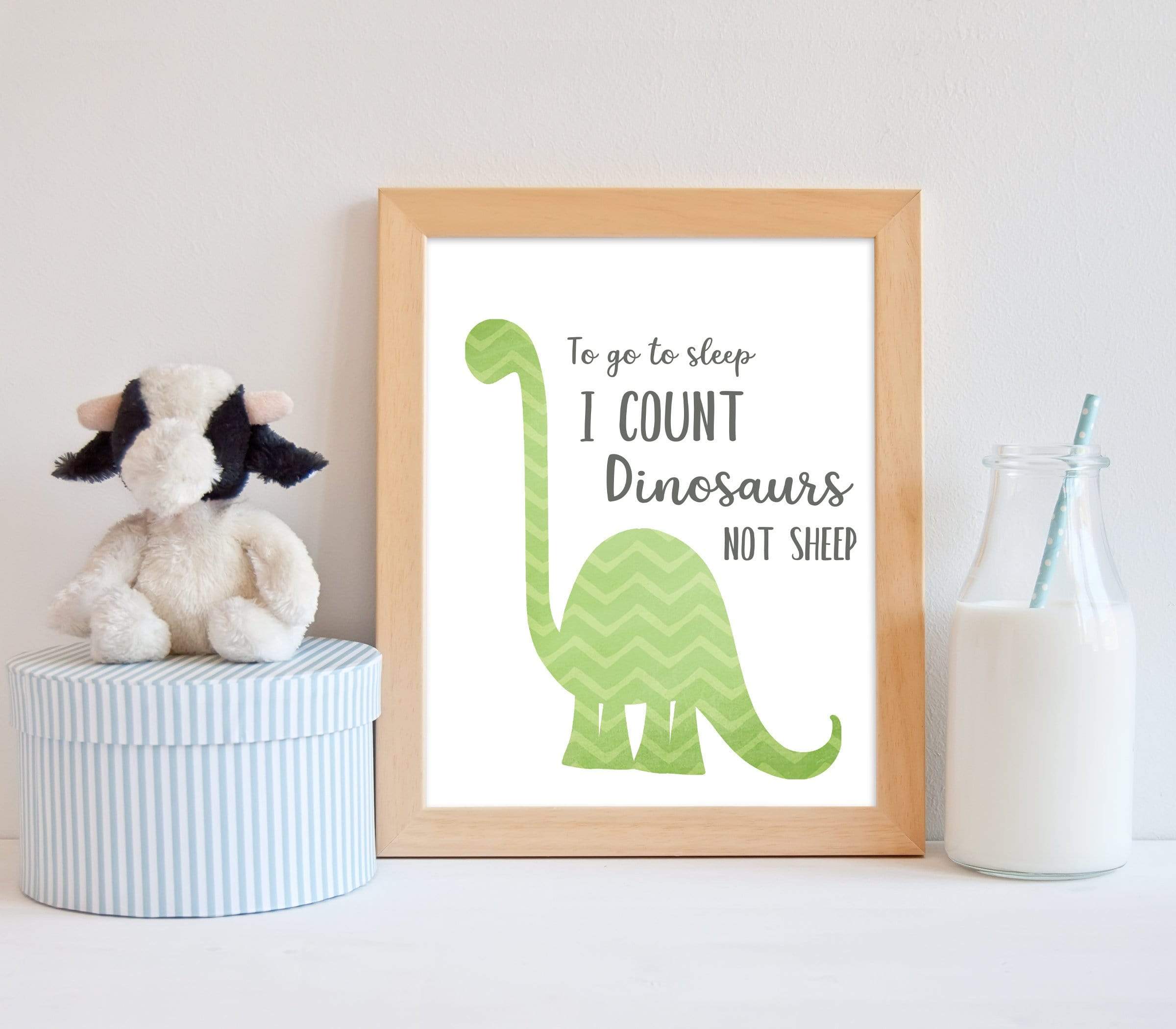 Dinosaur wall art printable - Green Baby Dinosaur wall decor nursery art print baby nursery bedroom decor