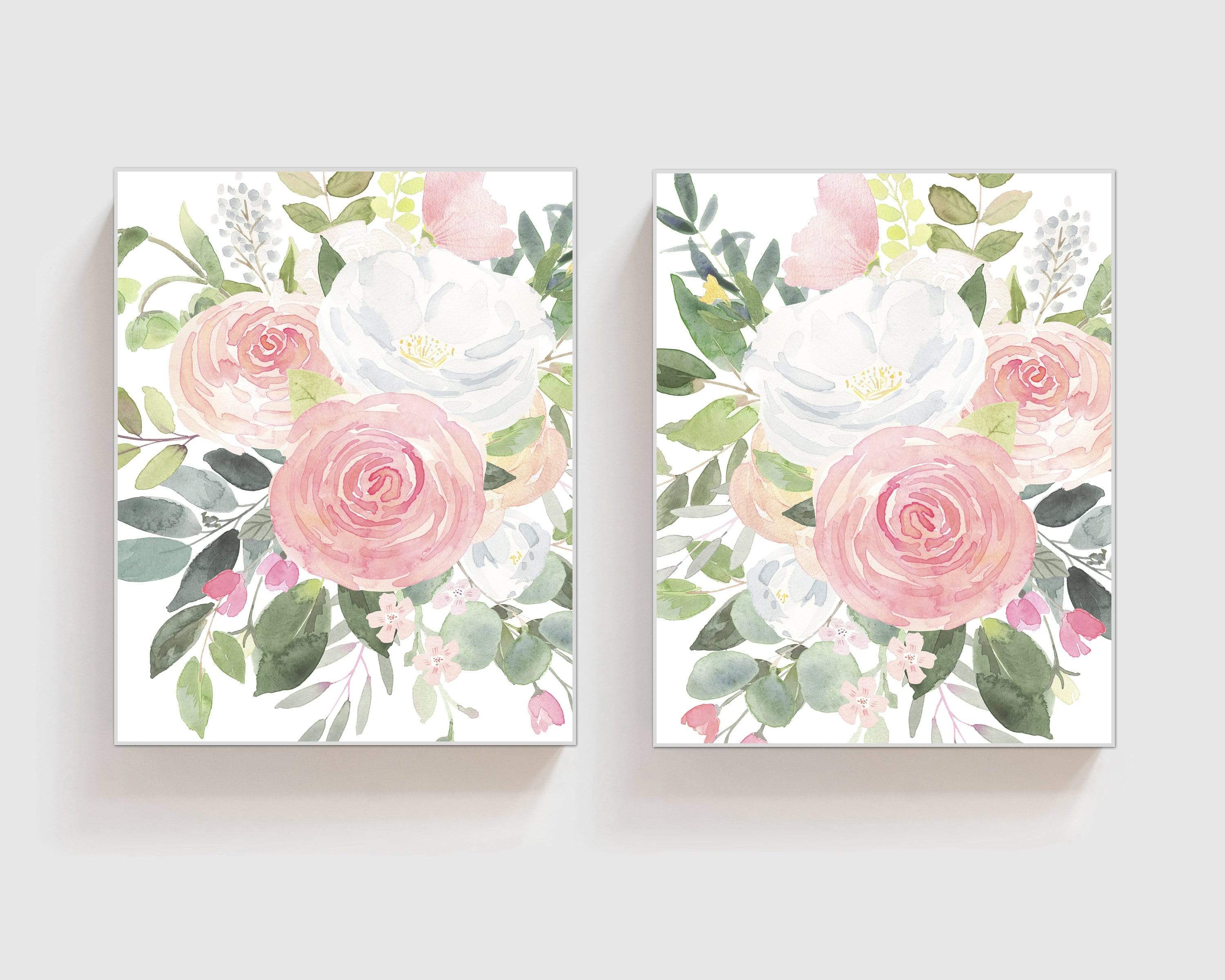 Farmhouse nursery decor - Blush pink florals - pink flowers - Farmhouse wall art - Baby girl nursery - Nursery printables - baby shower gift nursery art print baby nursery bedroom decor