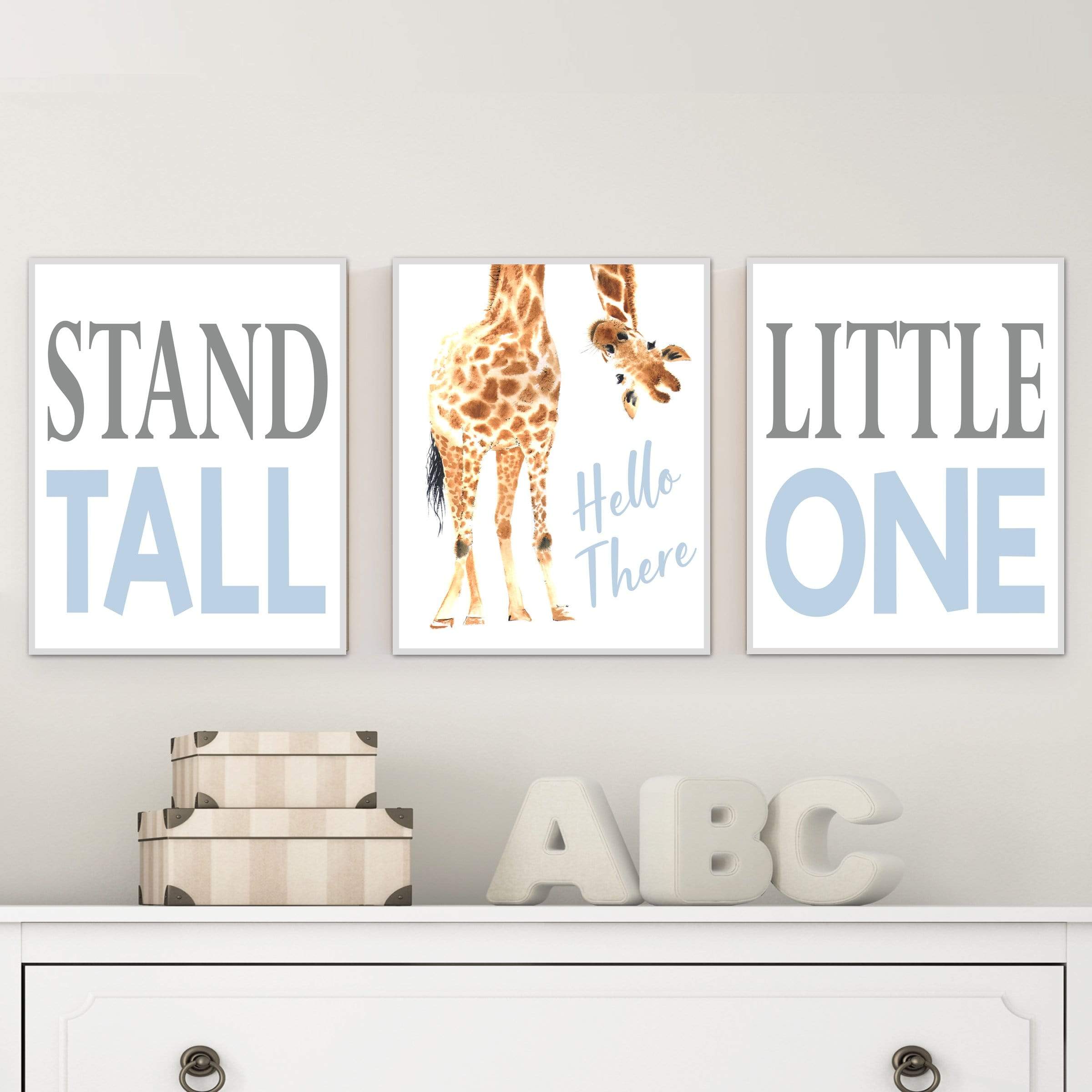 Giraffe nursery print - Giraffe boy nursery - Giraffe print - Baby giraffe nursery - Baby boy gift - Stand tall giraffe - Blue nursery print nursery art print baby nursery bedroom decor