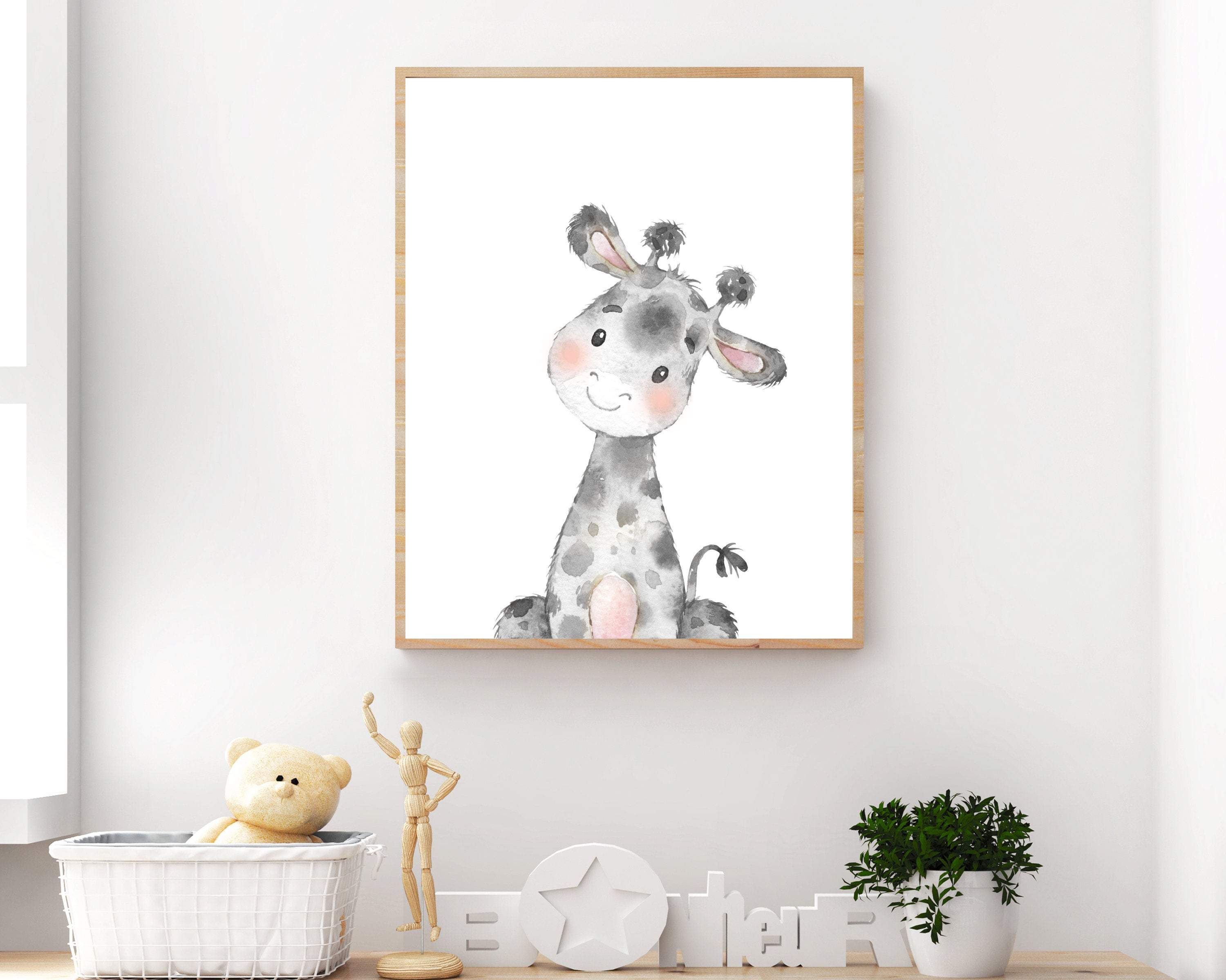 Giraffe print - Giraffe printable art - Animal art print - Girls nursery prints - Safari animal prints - Kids wall art prints - H2093 nursery art print baby nursery bedroom decor